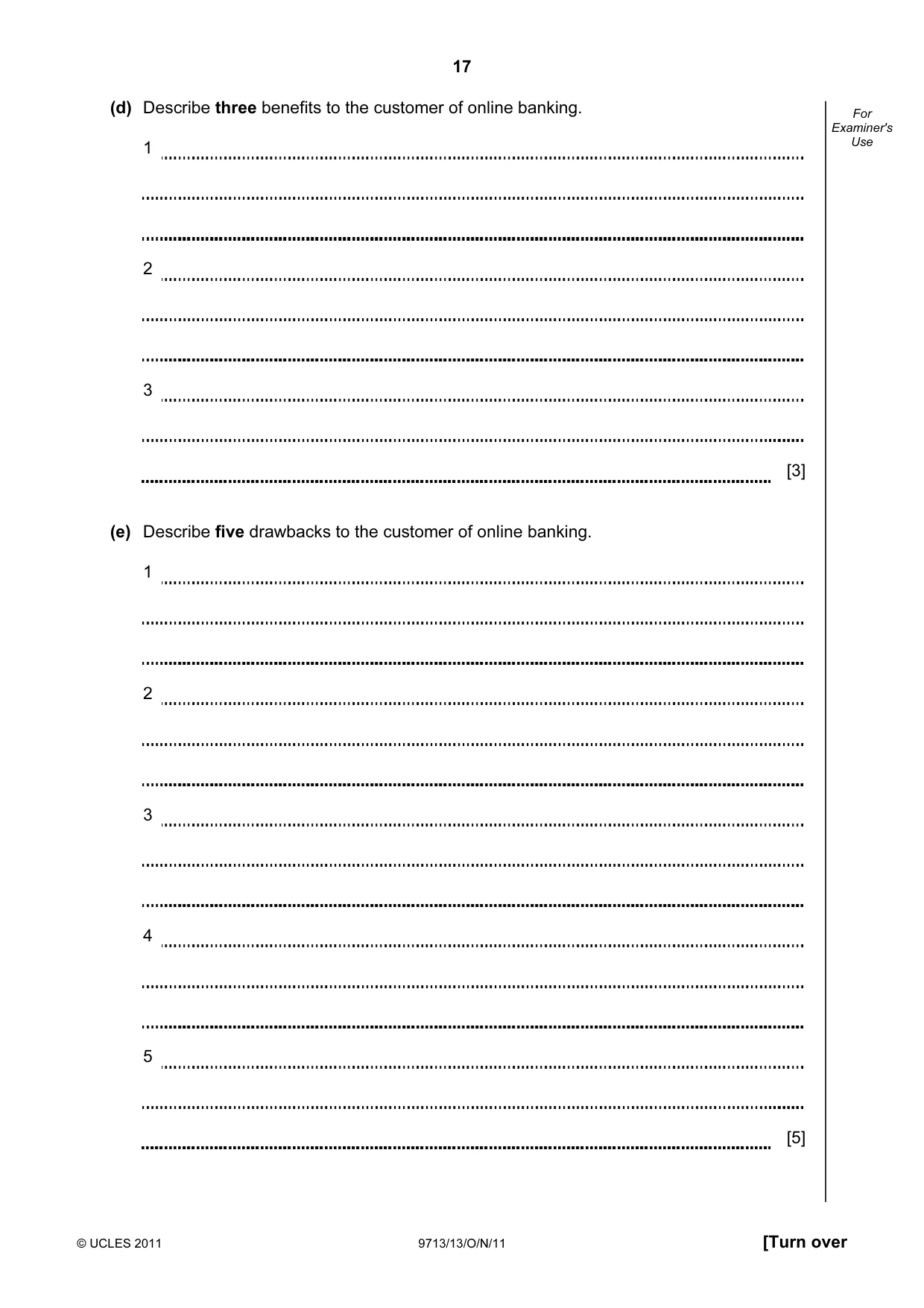 Cambridge A Level Applied Information and Communication Technology 9713 2011 Oct/Nov Paper 1 · Variant 3 question paper, page 17 of 20