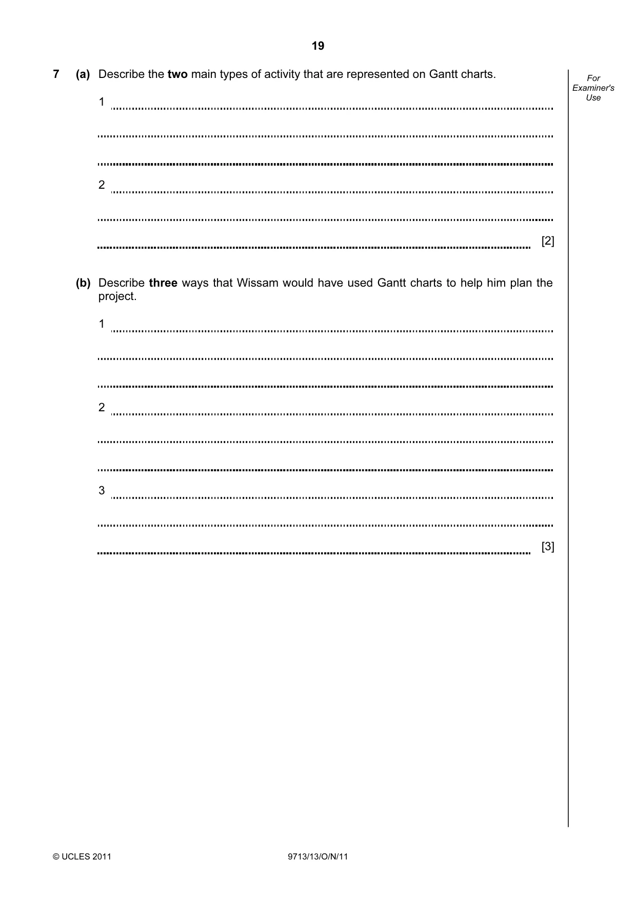 Cambridge A Level Applied Information and Communication Technology 9713 2011 Oct/Nov Paper 1 · Variant 3 question paper, page 19 of 20