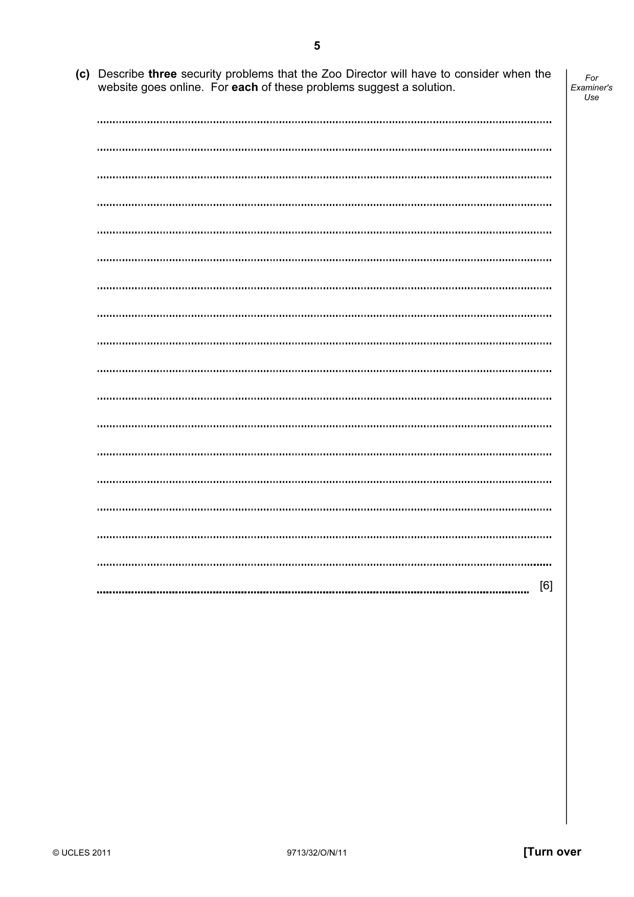 Cambridge A Level Applied Information and Communication Technology 9713 2011 Oct/Nov Paper 3 · Variant 2 question paper, page 5 of 24