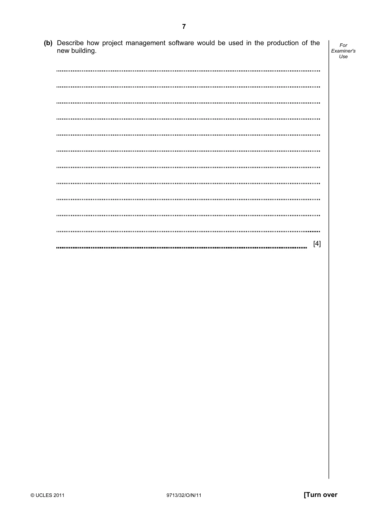 Cambridge A Level Applied Information and Communication Technology 9713 2011 Oct/Nov Paper 3 · Variant 2 question paper, page 7 of 24