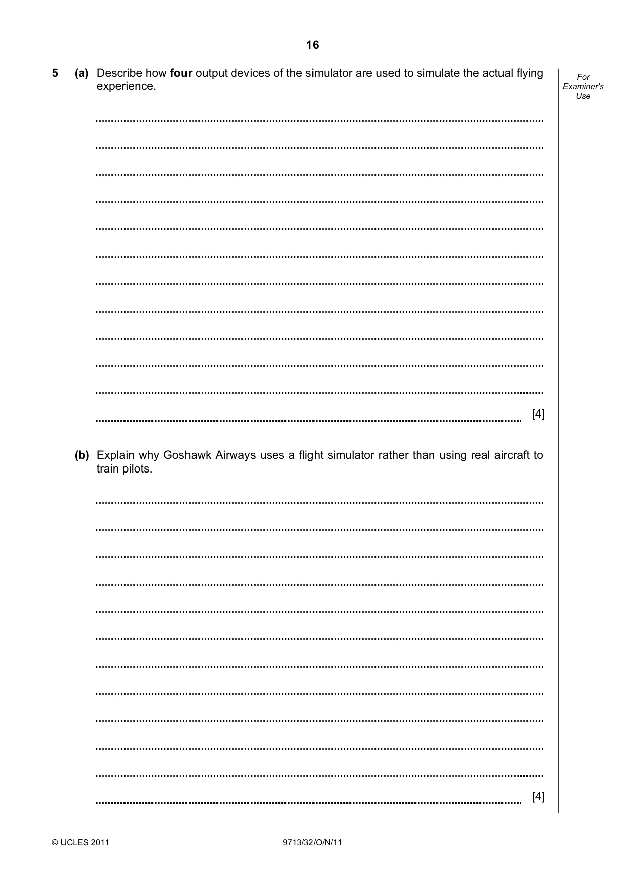 Cambridge A Level Applied Information and Communication Technology 9713 2011 Oct/Nov Paper 3 · Variant 2 question paper, page 16 of 24