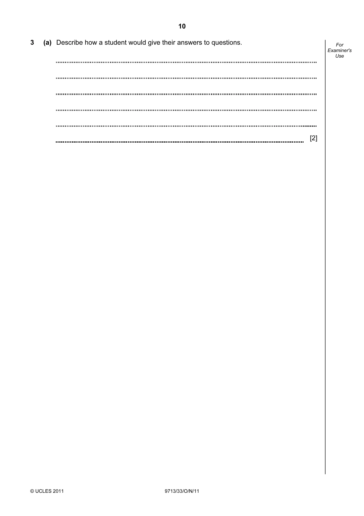 Cambridge A Level Applied Information and Communication Technology 9713 2011 Oct/Nov Paper 3 · Variant 3 question paper, page 10 of 24