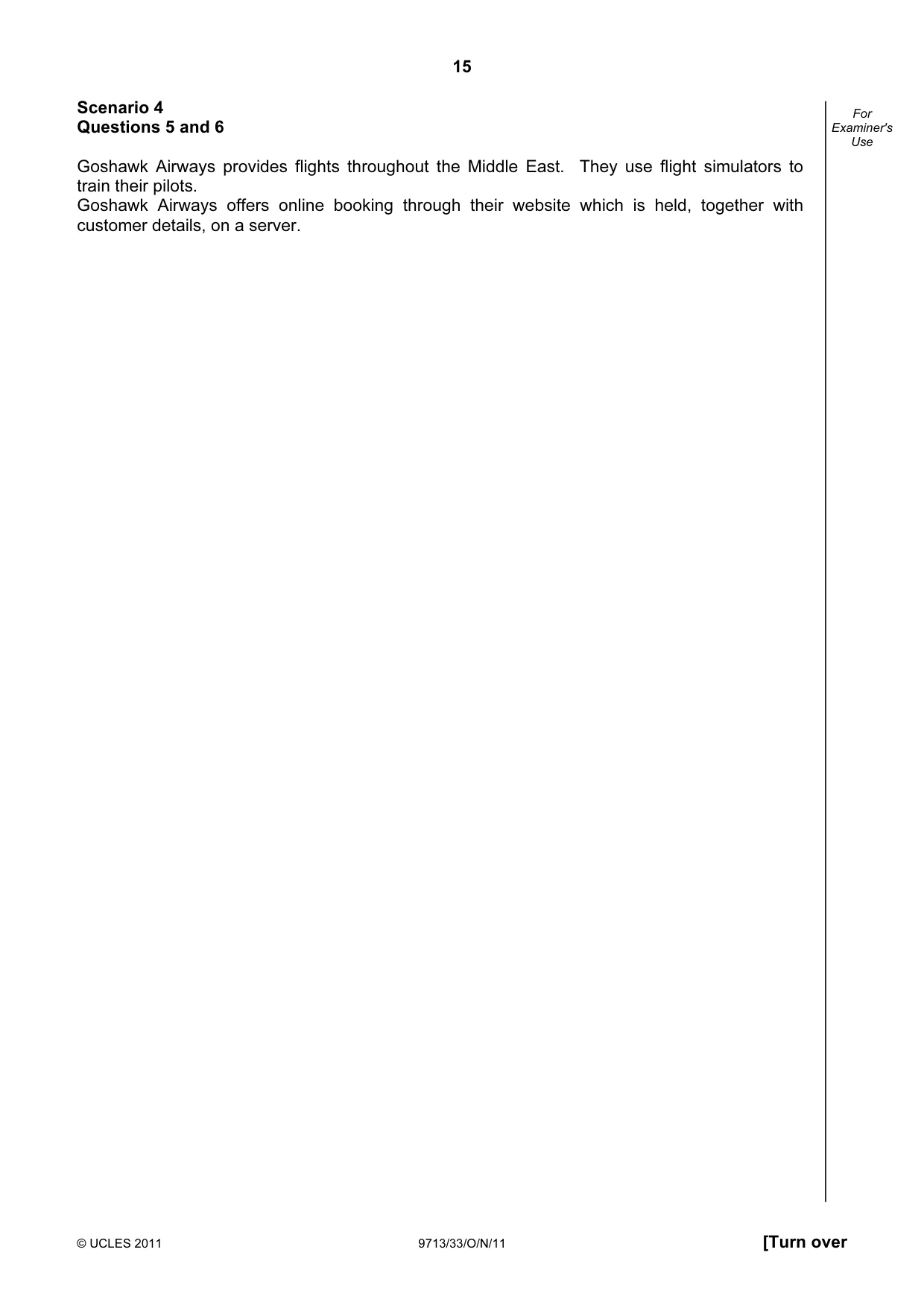 Cambridge A Level Applied Information and Communication Technology 9713 2011 Oct/Nov Paper 3 · Variant 3 question paper, page 15 of 24