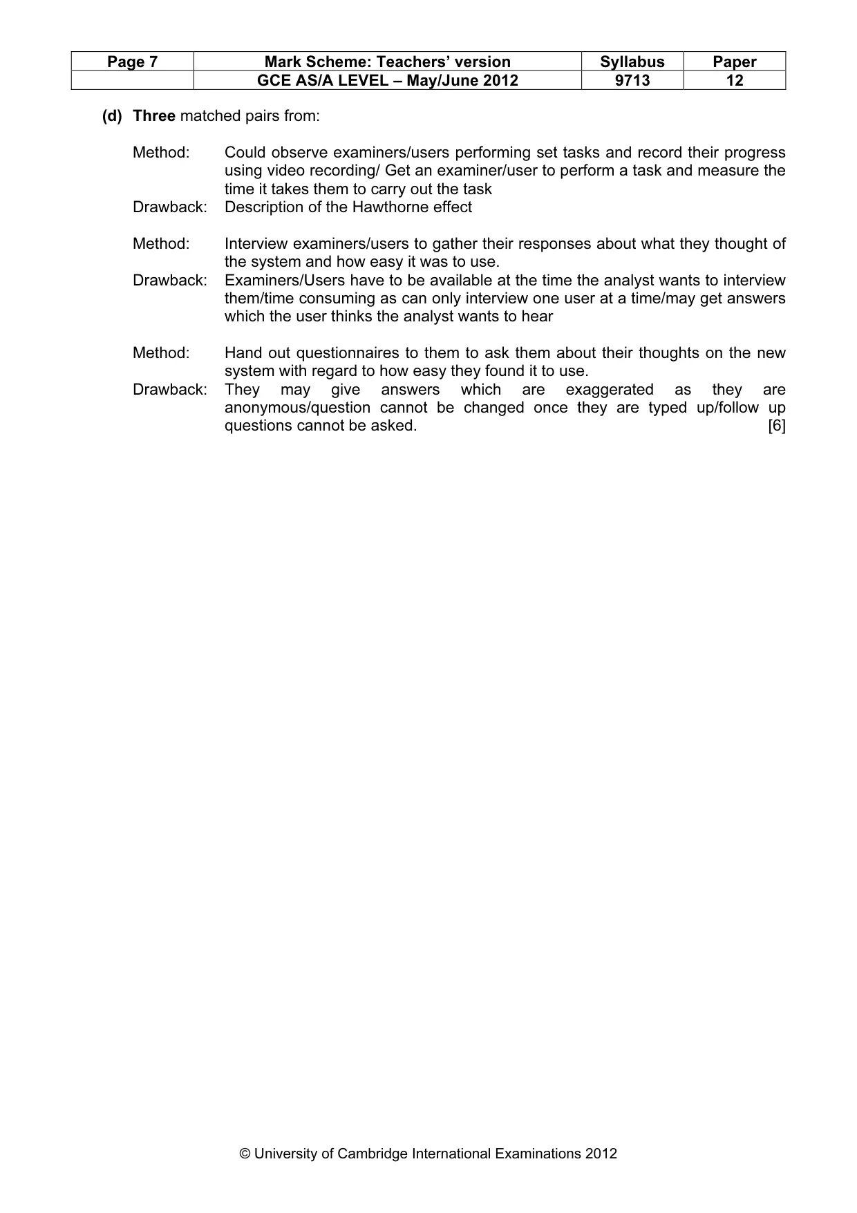 Mark scheme, page 7 of 7