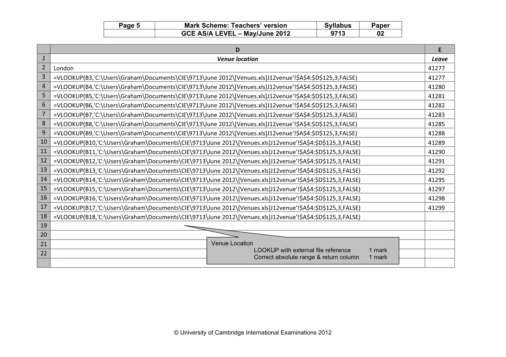 Mark scheme, page 5 of 13
