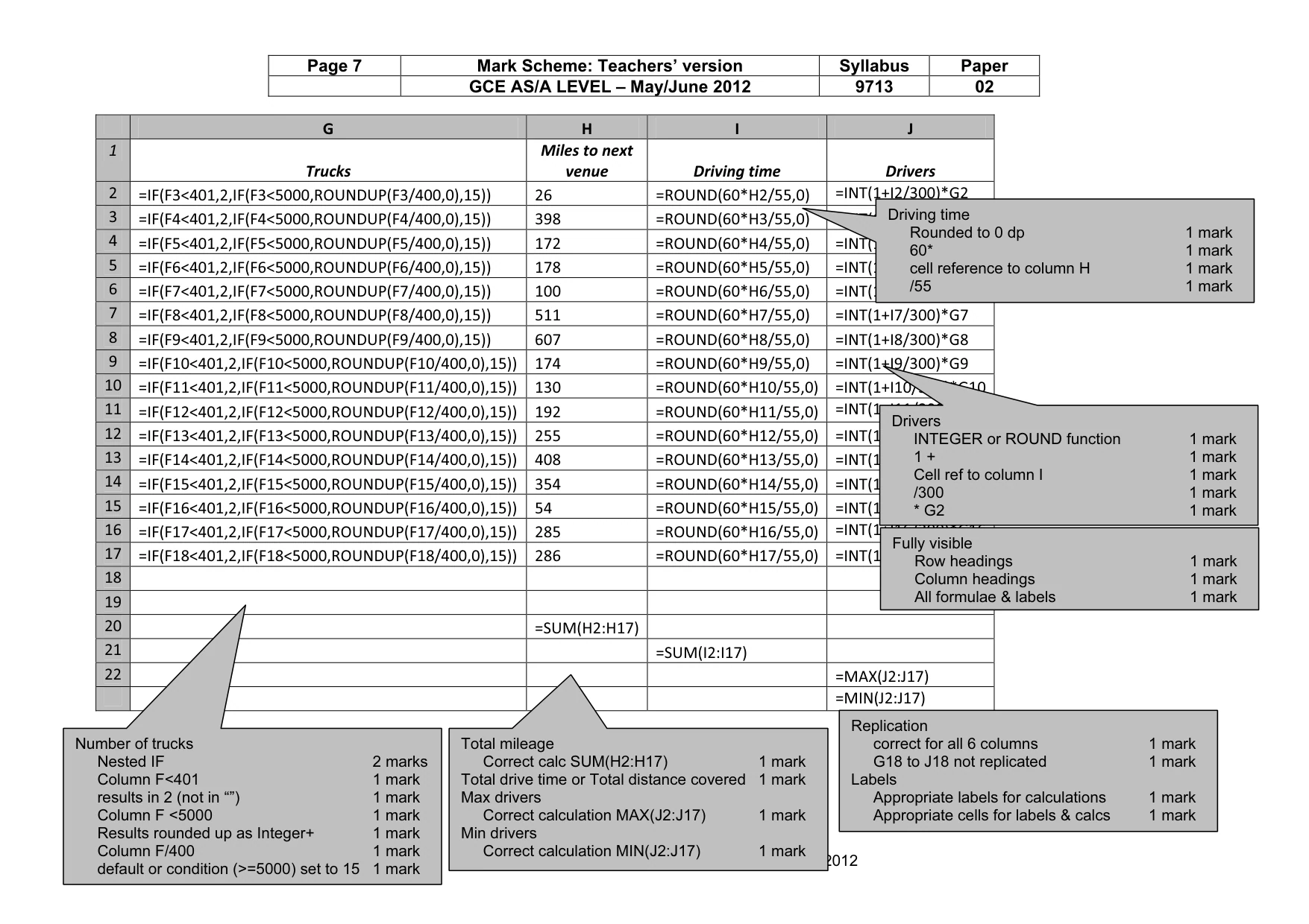 Mark scheme, page 7 of 13