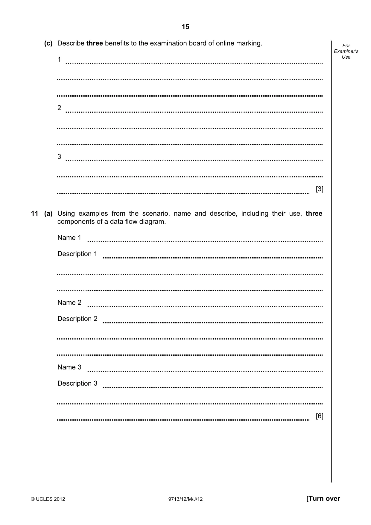 Cambridge A Level Applied Information and Communication Technology 9713 2012 May/June Paper 1 · Variant 2 question paper, page 15 of 20