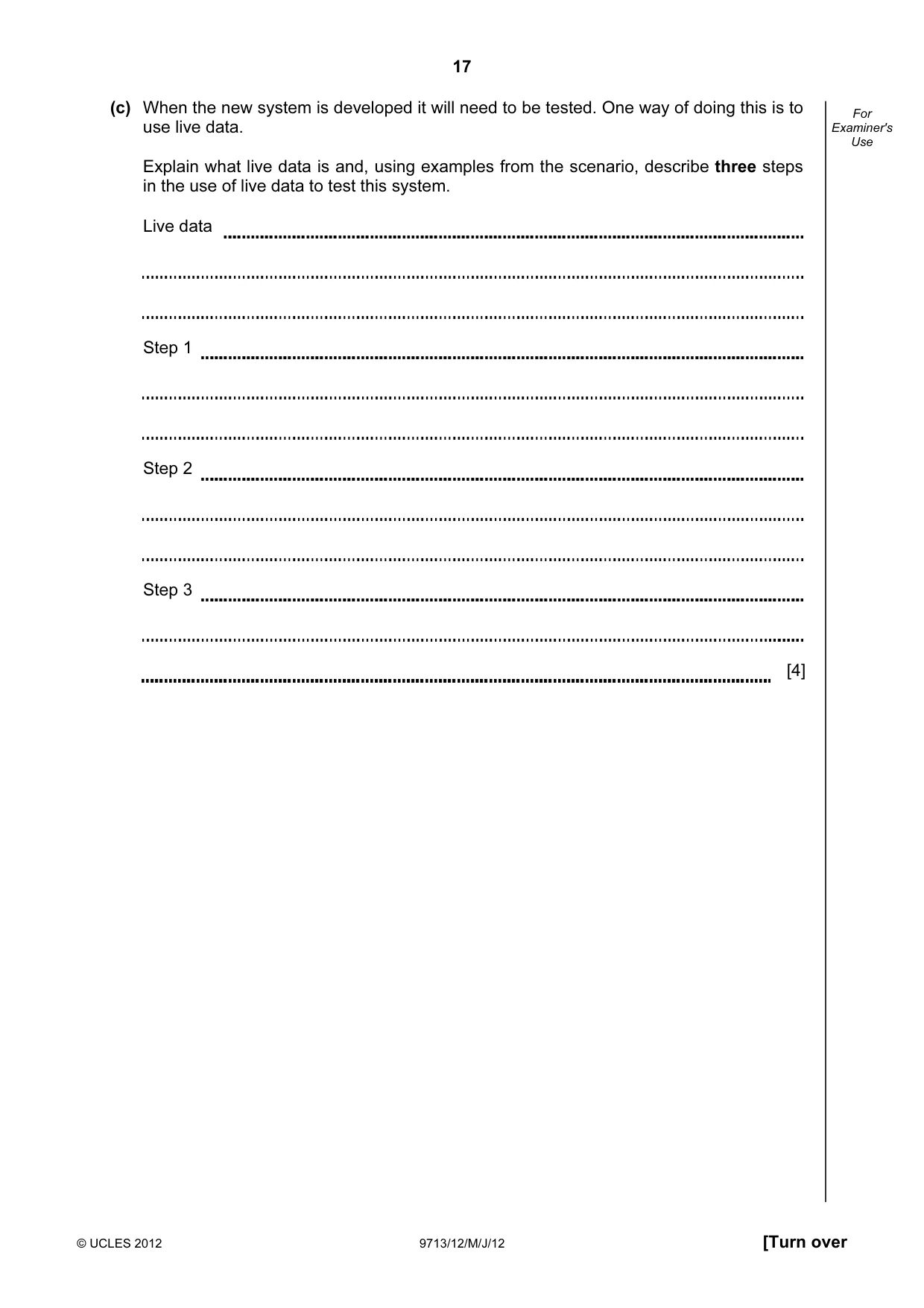 Cambridge A Level Applied Information and Communication Technology 9713 2012 May/June Paper 1 · Variant 2 question paper, page 17 of 20