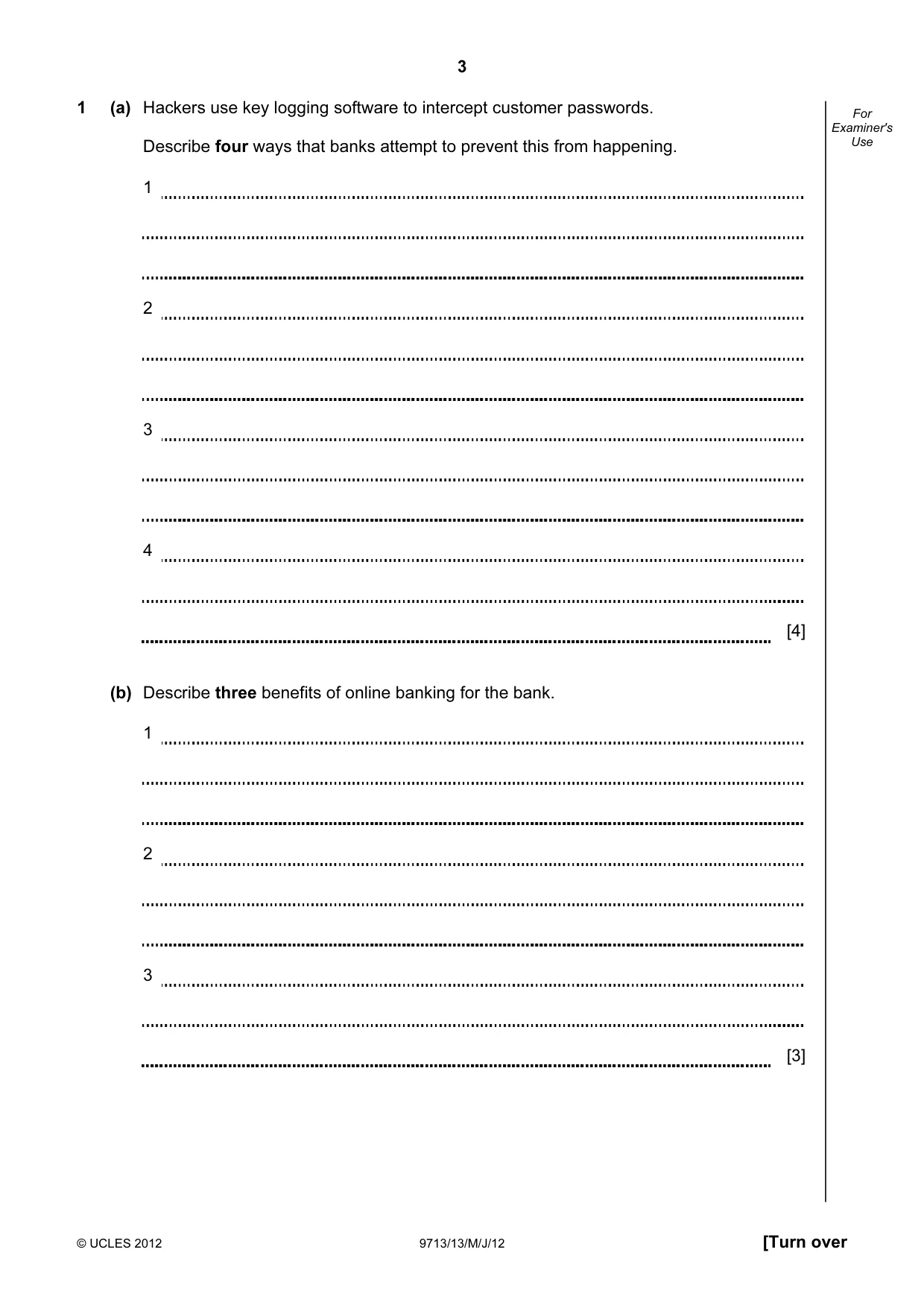 Cambridge A Level Applied Information and Communication Technology 9713 2012 May/June Paper 1 · Variant 3 question paper, page 3 of 20