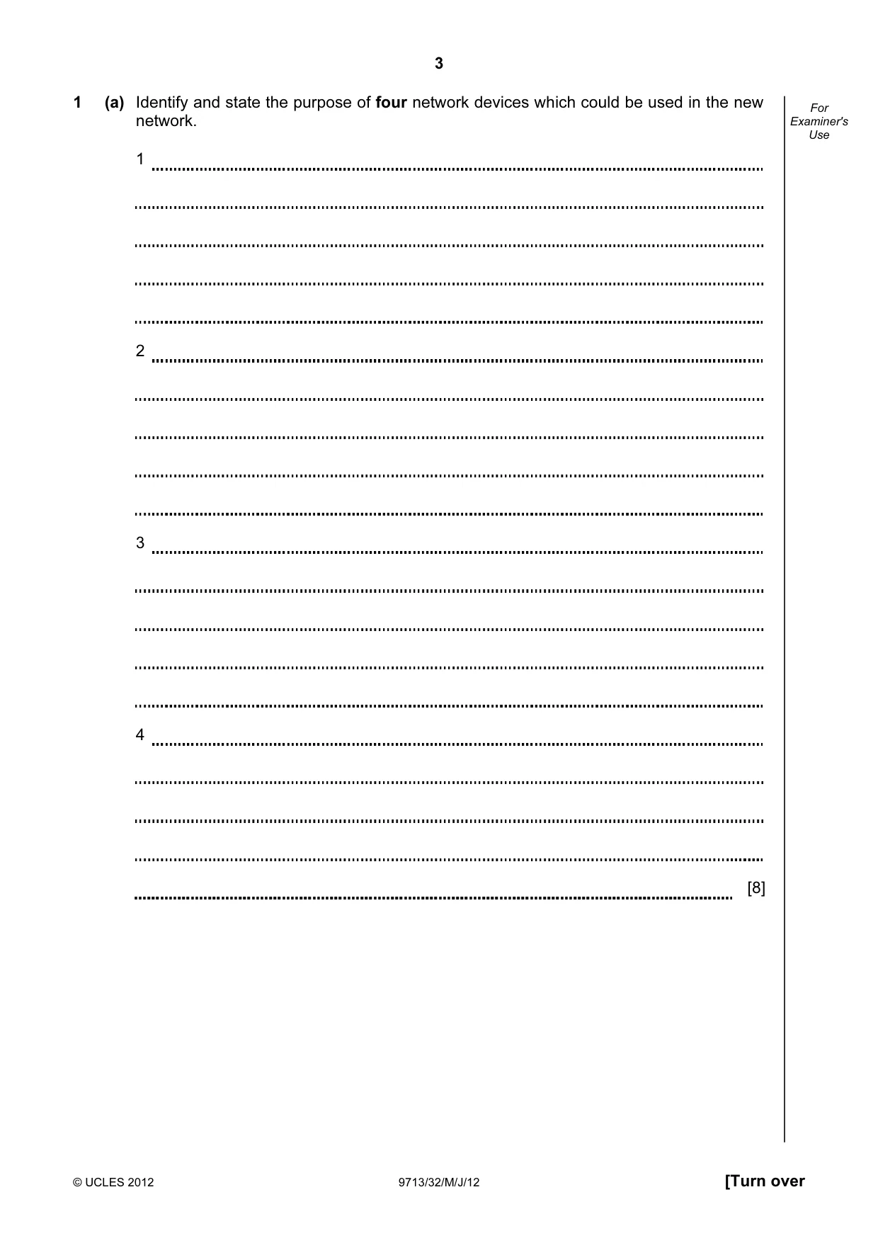 Cambridge A Level Applied Information and Communication Technology 9713 2012 May/June Paper 3 · Variant 2 question paper, page 3 of 16