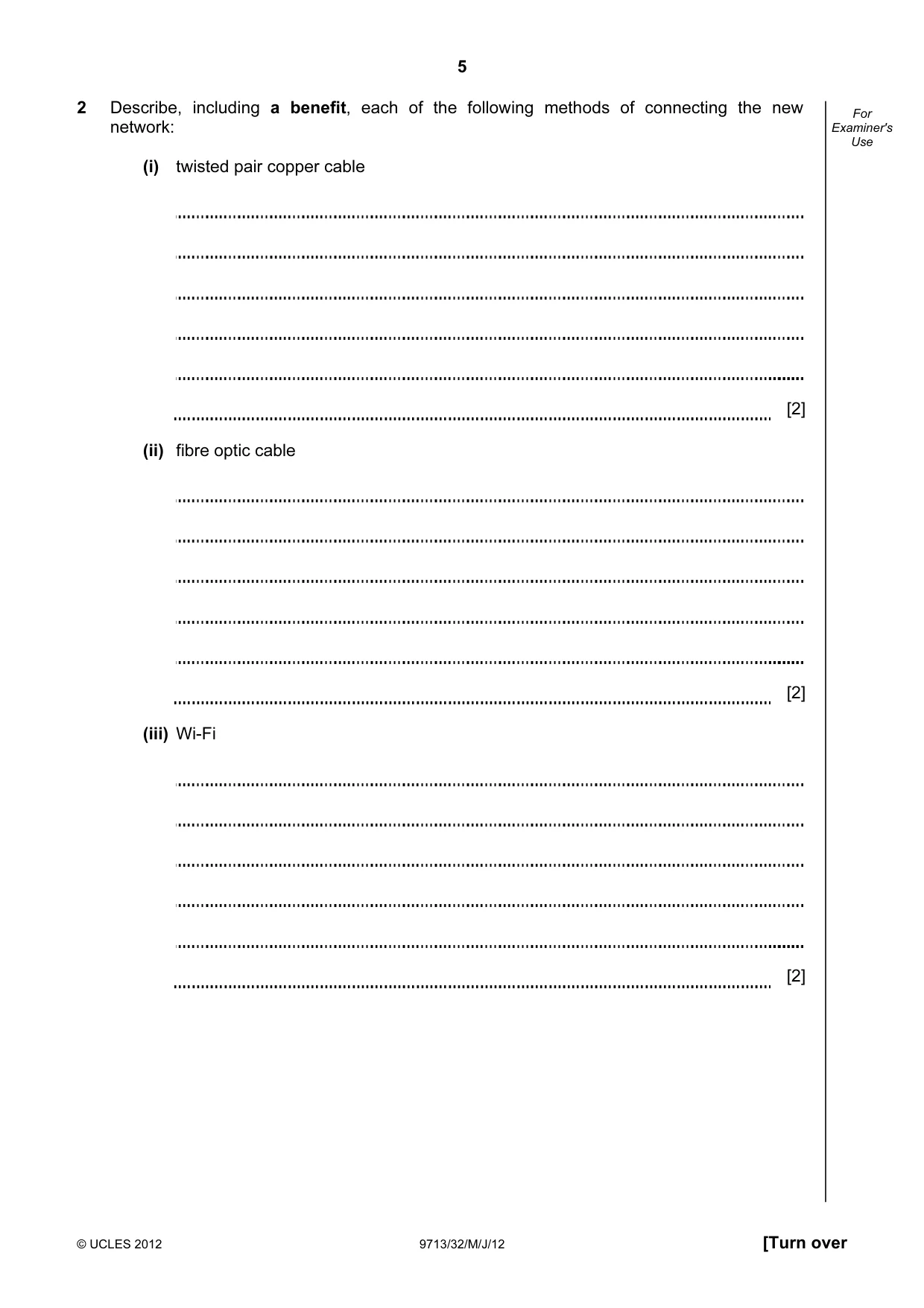 Cambridge A Level Applied Information and Communication Technology 9713 2012 May/June Paper 3 · Variant 2 question paper, page 5 of 16