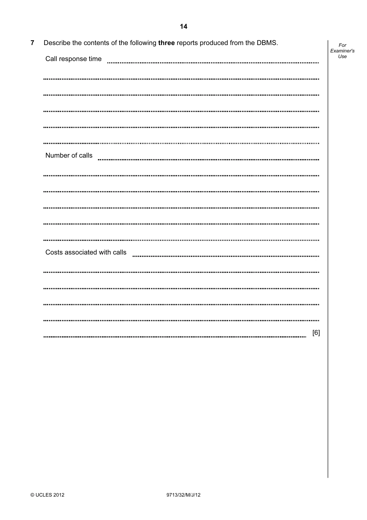 Cambridge A Level Applied Information and Communication Technology 9713 2012 May/June Paper 3 · Variant 2 question paper, page 14 of 16