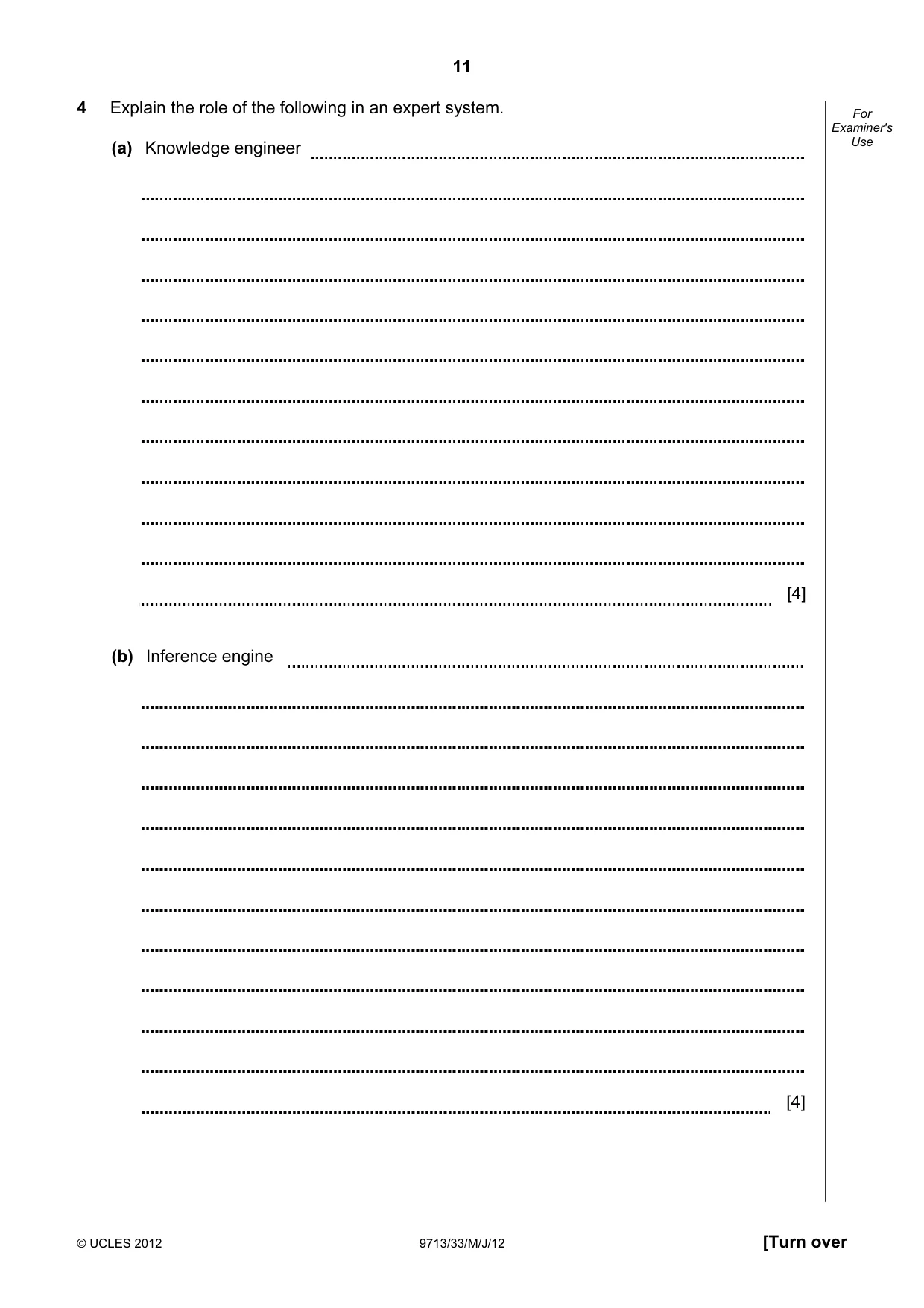 Cambridge A Level Applied Information and Communication Technology 9713 2012 May/June Paper 3 · Variant 3 question paper, page 11 of 20