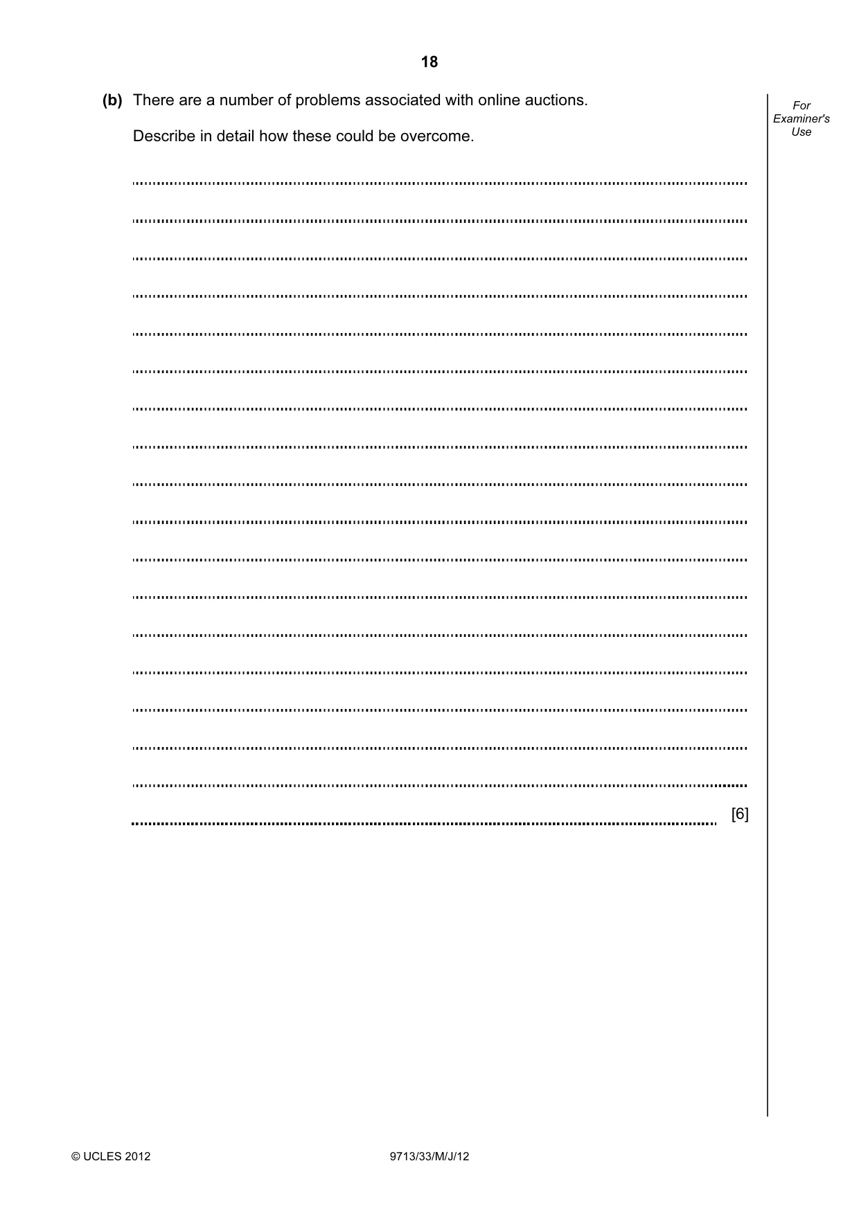Cambridge A Level Applied Information and Communication Technology 9713 2012 May/June Paper 3 · Variant 3 question paper, page 18 of 20
