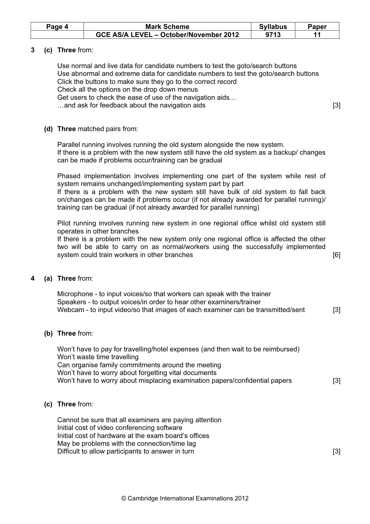 Mark scheme, page 4 of 6
