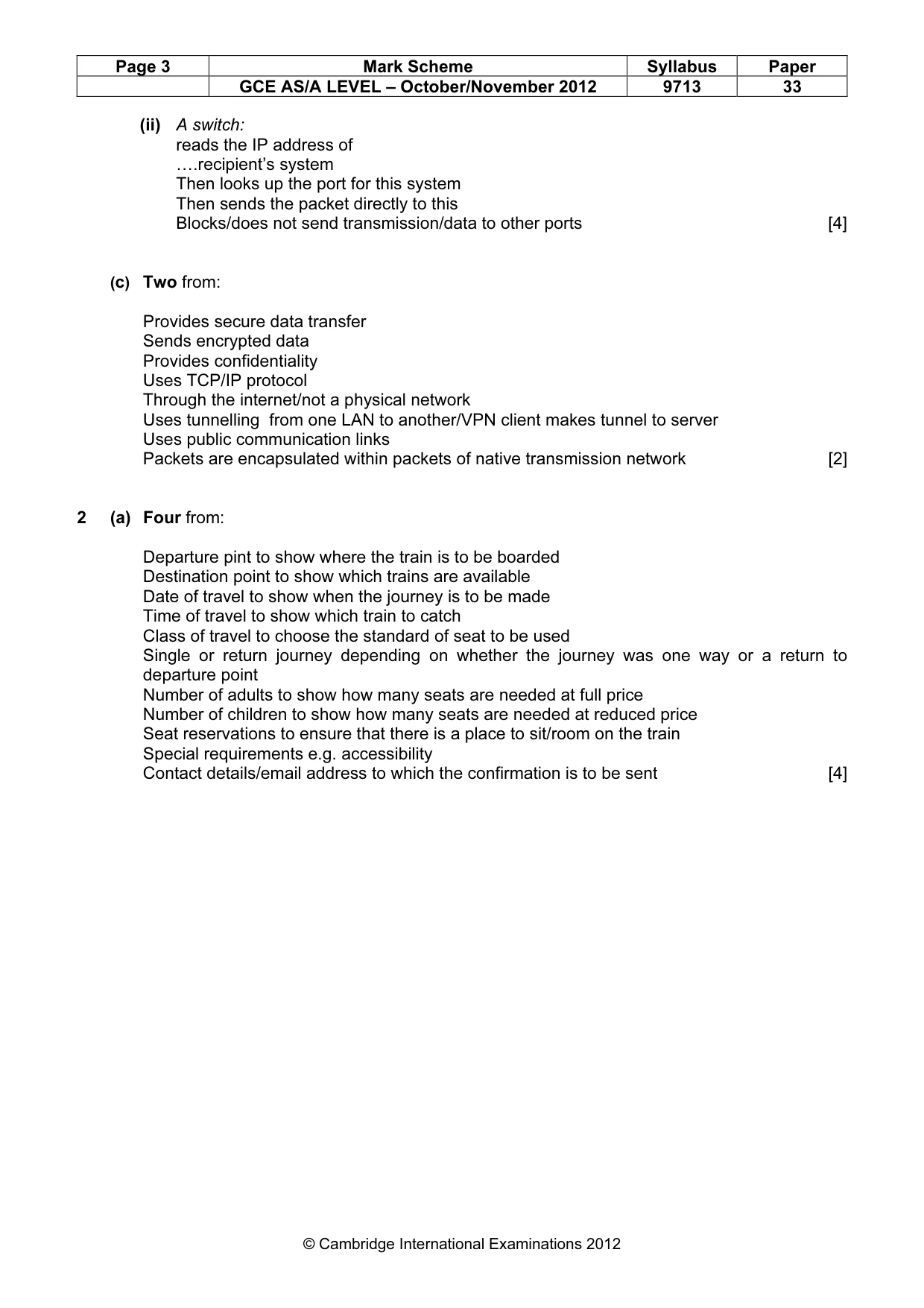 Mark scheme, page 3 of 8