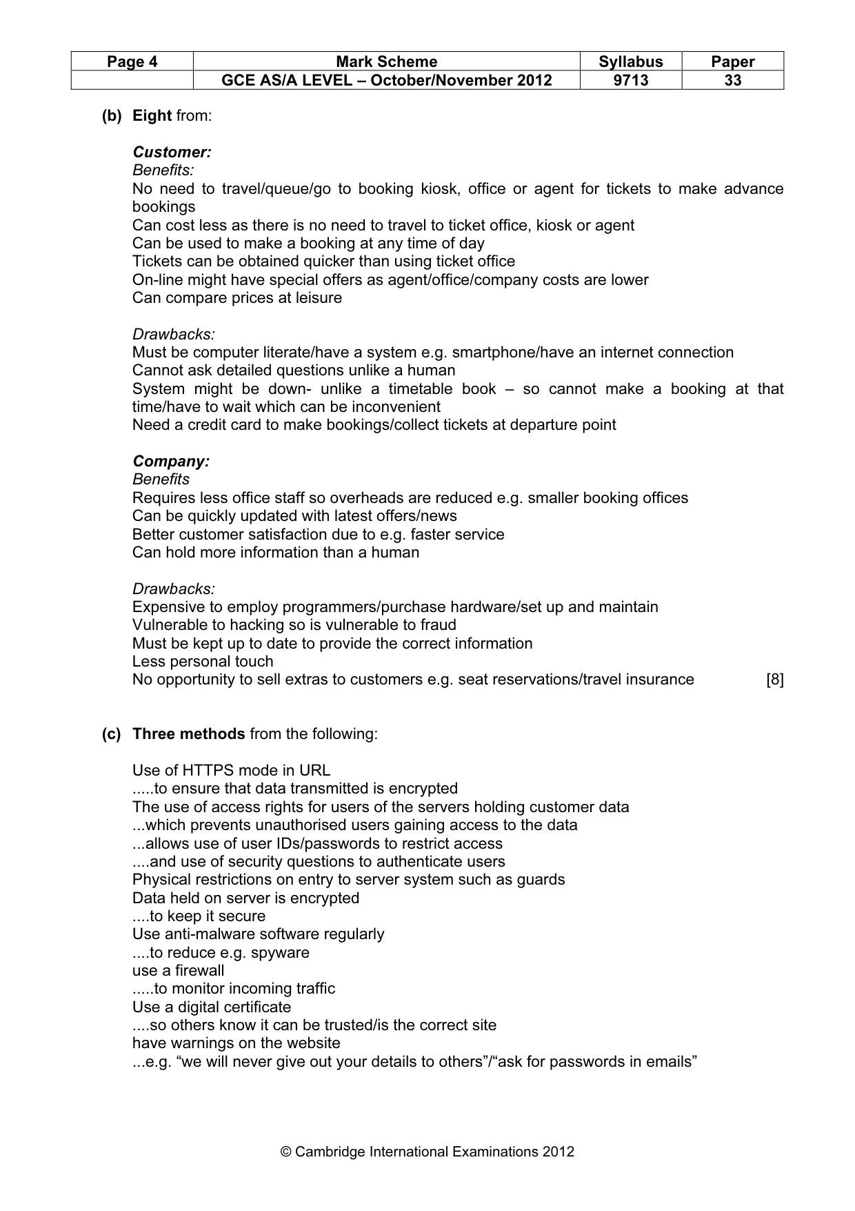 Mark scheme, page 4 of 8