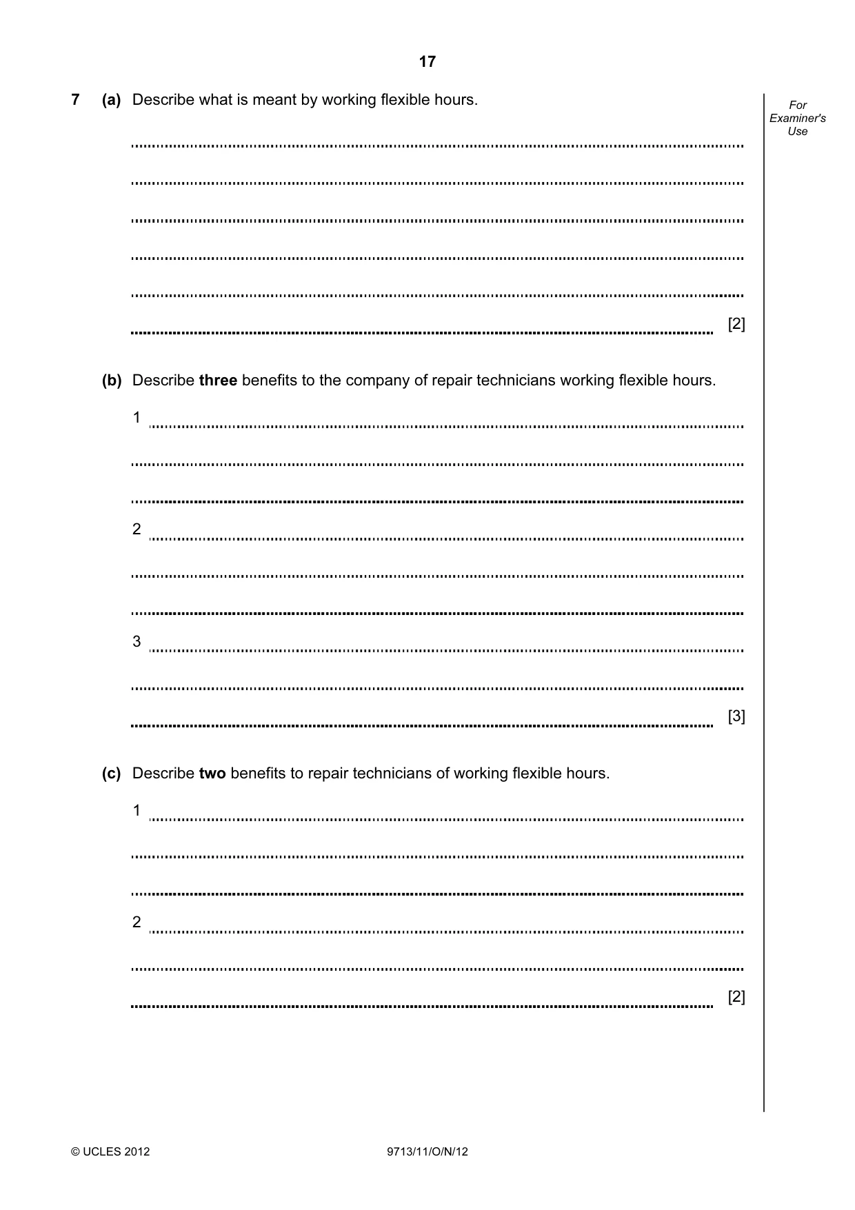 Cambridge A Level Applied Information and Communication Technology 9713 2012 Oct/Nov Paper 1 · Variant 1 question paper, page 17 of 20