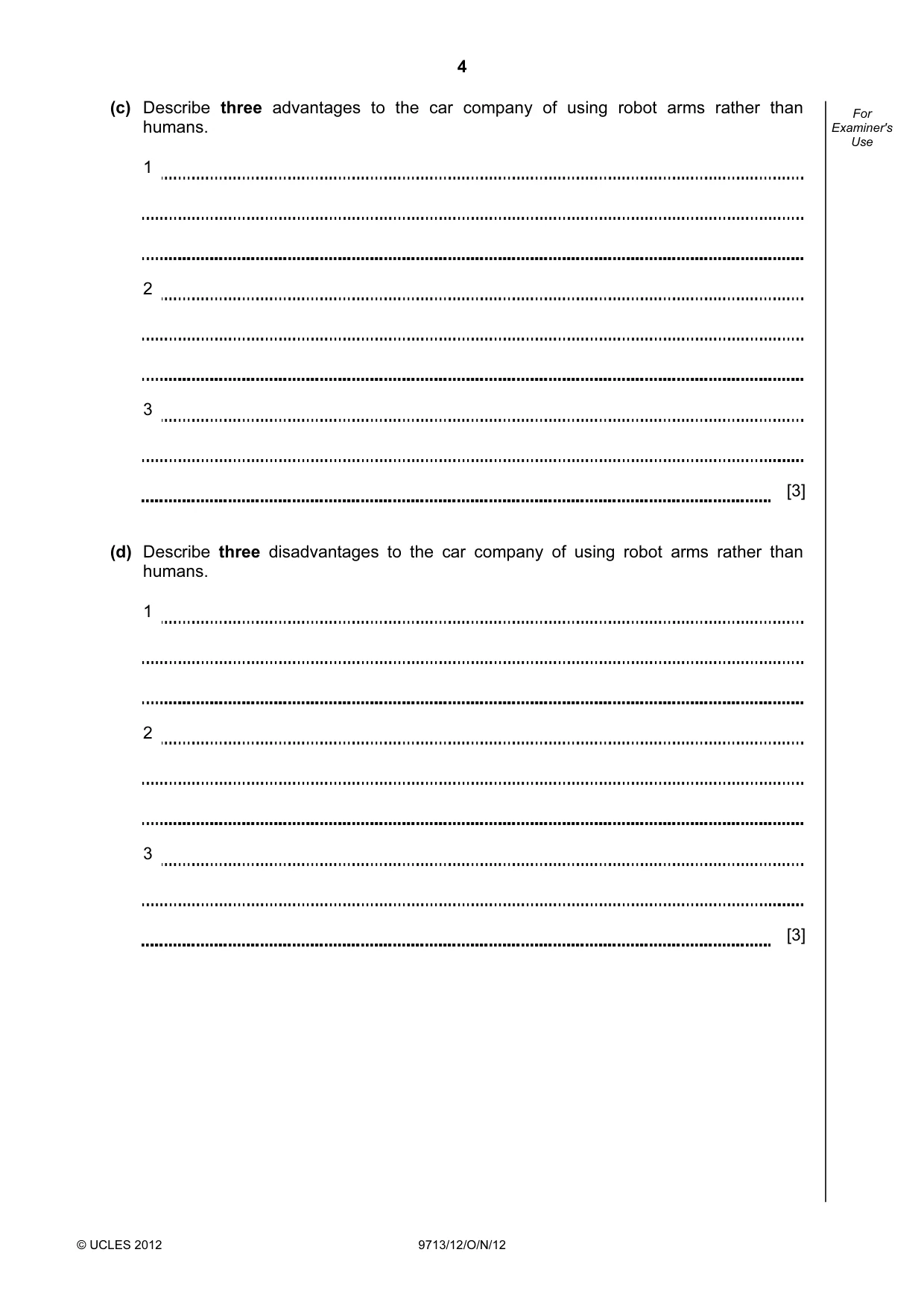 Cambridge A Level Applied Information and Communication Technology 9713 2012 Oct/Nov Paper 1 · Variant 2 question paper, page 4 of 20