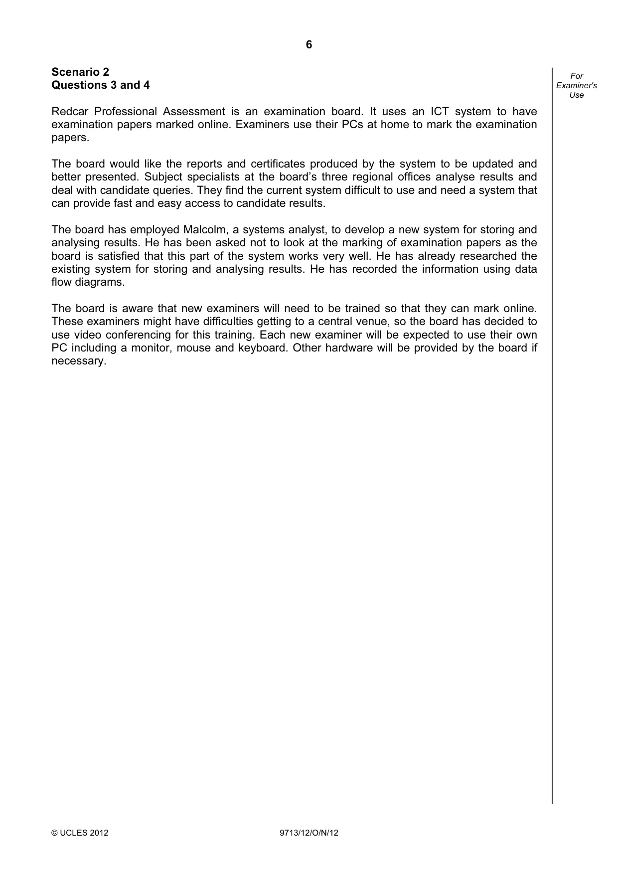 Cambridge A Level Applied Information and Communication Technology 9713 2012 Oct/Nov Paper 1 · Variant 2 question paper, page 6 of 20