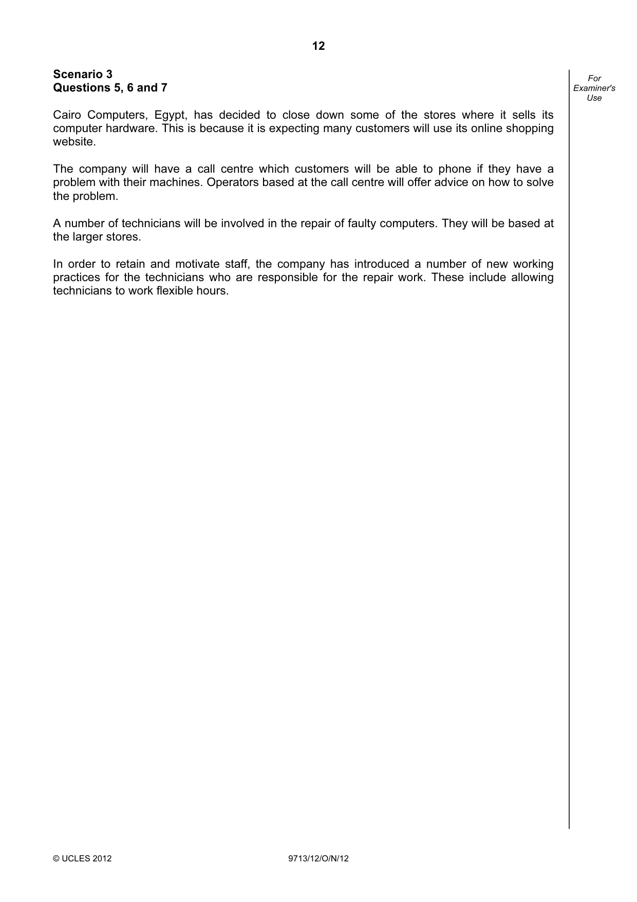 Cambridge A Level Applied Information and Communication Technology 9713 2012 Oct/Nov Paper 1 · Variant 2 question paper, page 12 of 20