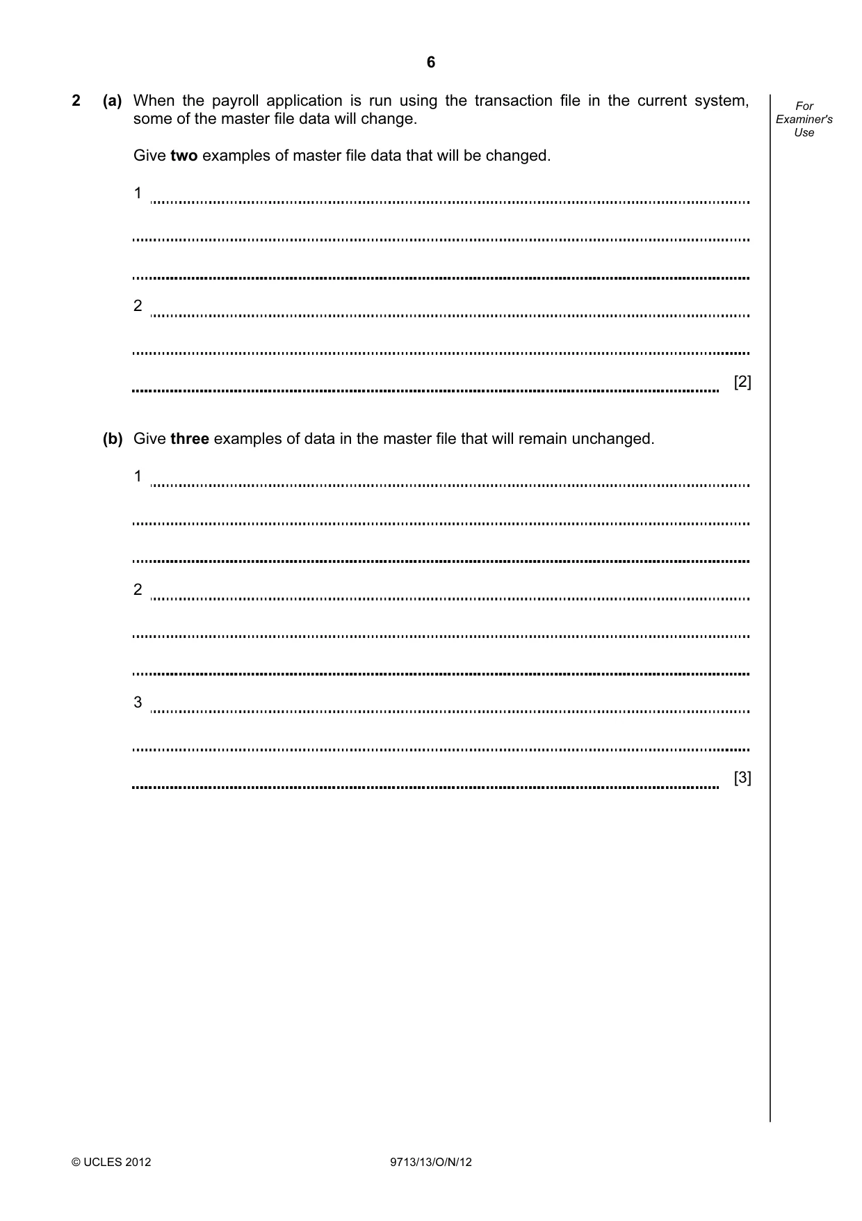 Cambridge A Level Applied Information and Communication Technology 9713 2012 Oct/Nov Paper 1 · Variant 3 question paper, page 6 of 24