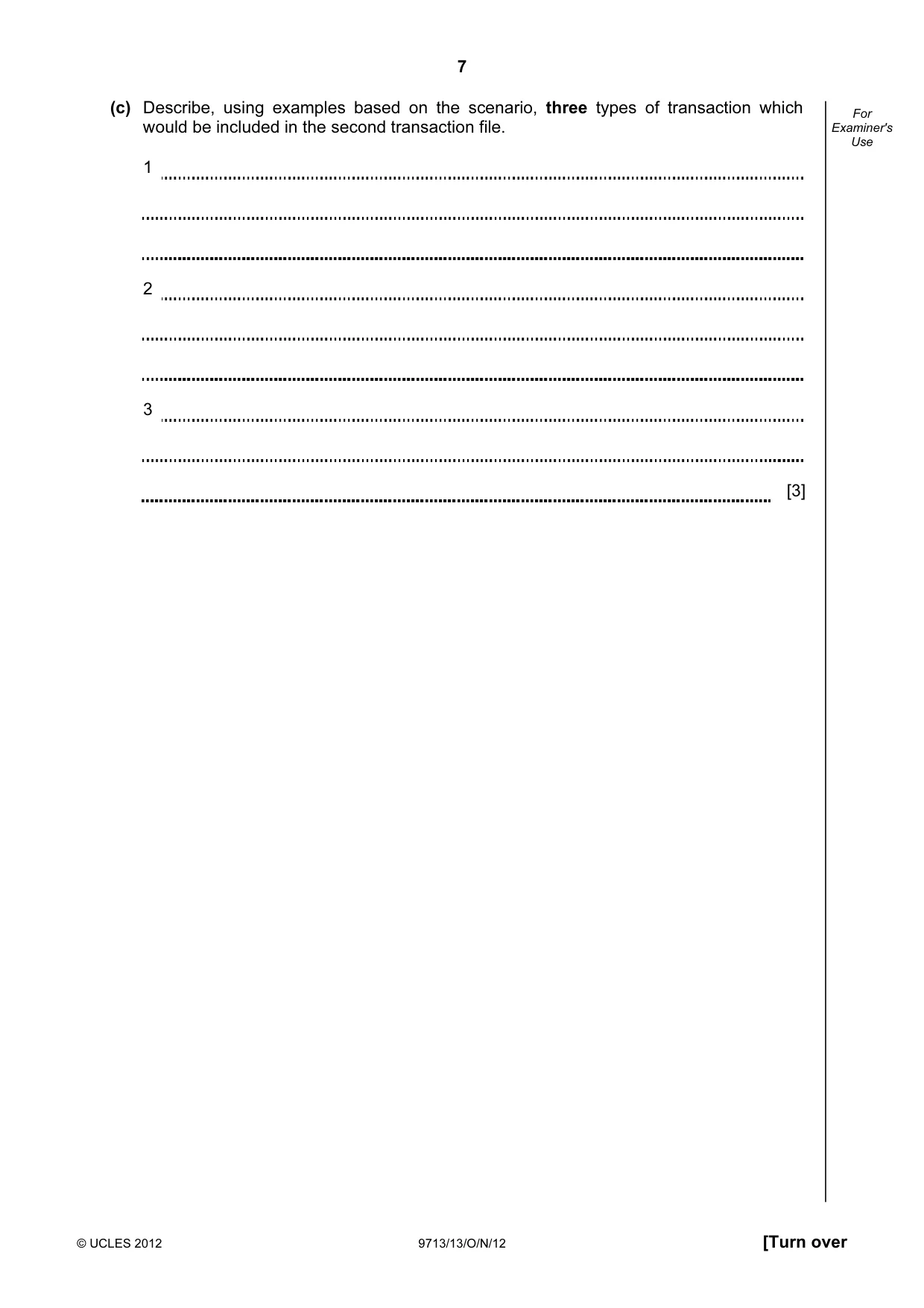 Cambridge A Level Applied Information and Communication Technology 9713 2012 Oct/Nov Paper 1 · Variant 3 question paper, page 7 of 24