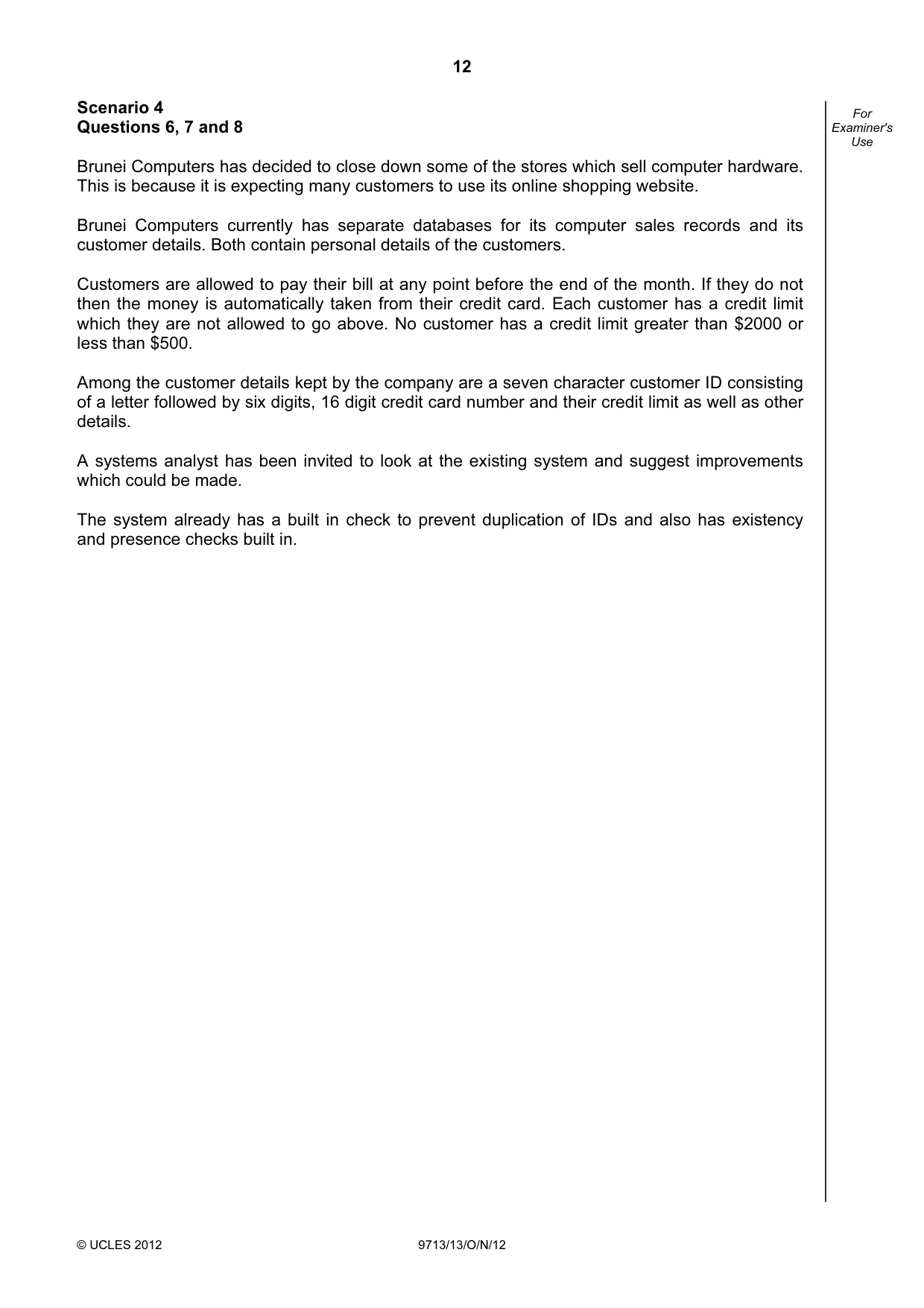 Cambridge A Level Applied Information and Communication Technology 9713 2012 Oct/Nov Paper 1 · Variant 3 question paper, page 12 of 24