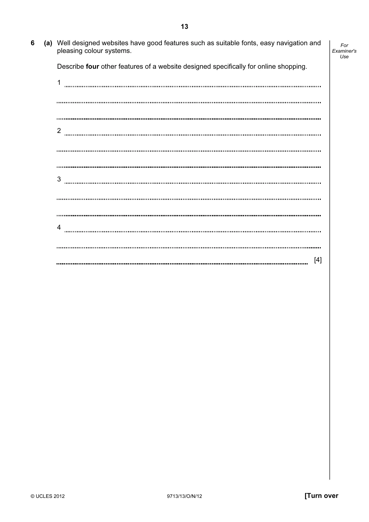 Cambridge A Level Applied Information and Communication Technology 9713 2012 Oct/Nov Paper 1 · Variant 3 question paper, page 13 of 24
