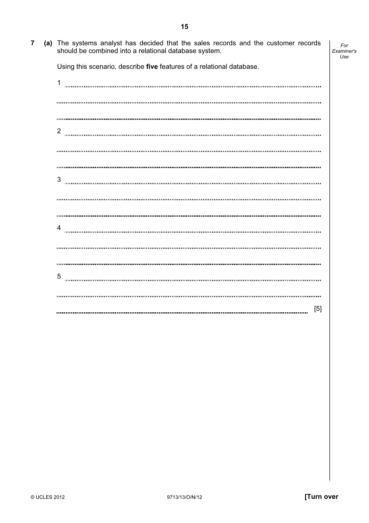 Cambridge A Level Applied Information and Communication Technology 9713 2012 Oct/Nov Paper 1 · Variant 3 question paper, page 15 of 24