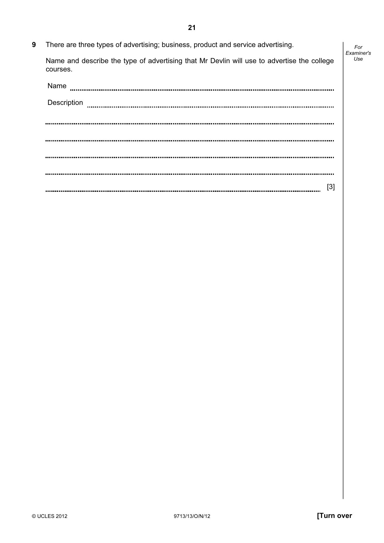 Cambridge A Level Applied Information and Communication Technology 9713 2012 Oct/Nov Paper 1 · Variant 3 question paper, page 21 of 24