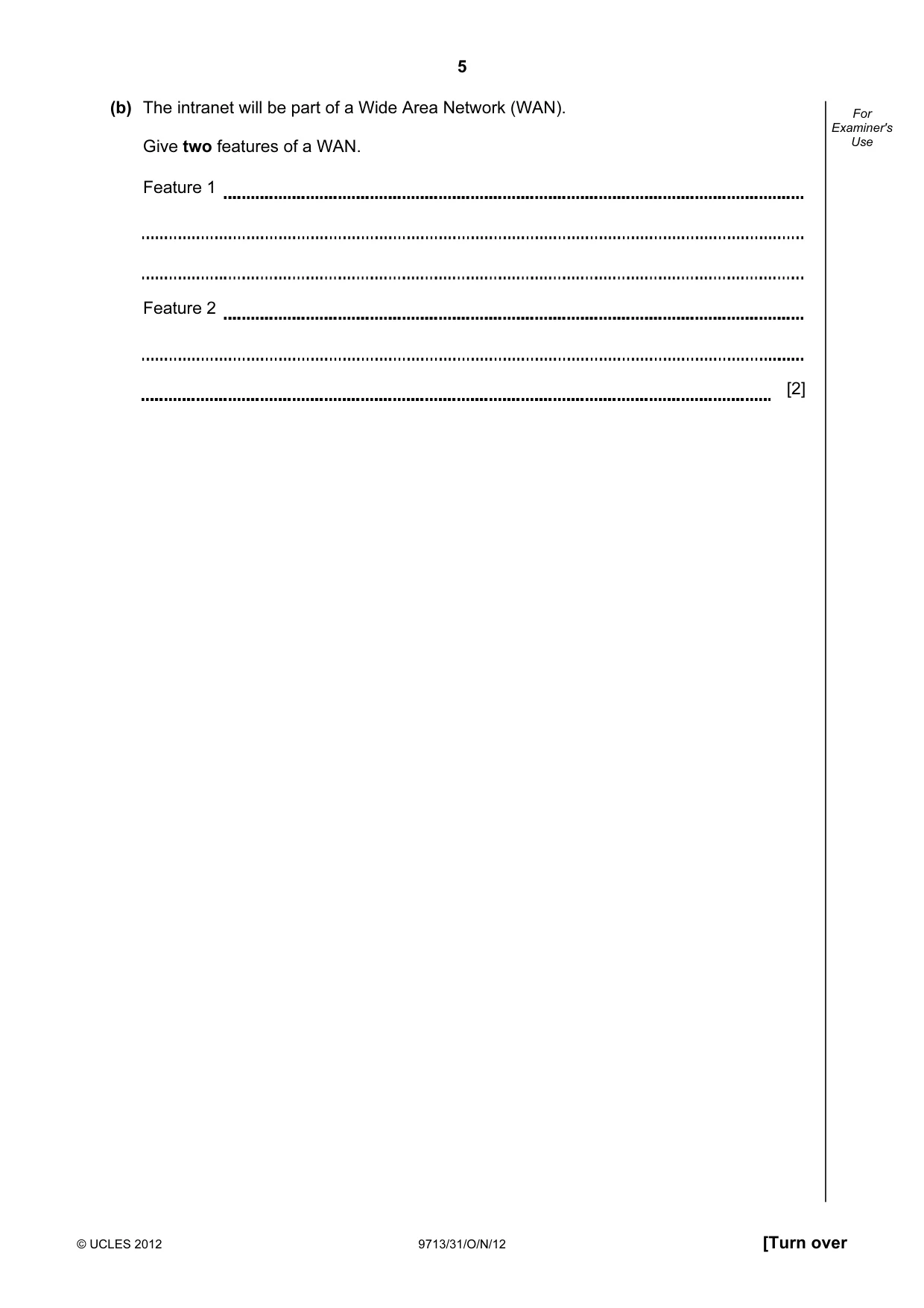 Cambridge A Level Applied Information and Communication Technology 9713 2012 Oct/Nov Paper 3 · Variant 1 question paper, page 5 of 20