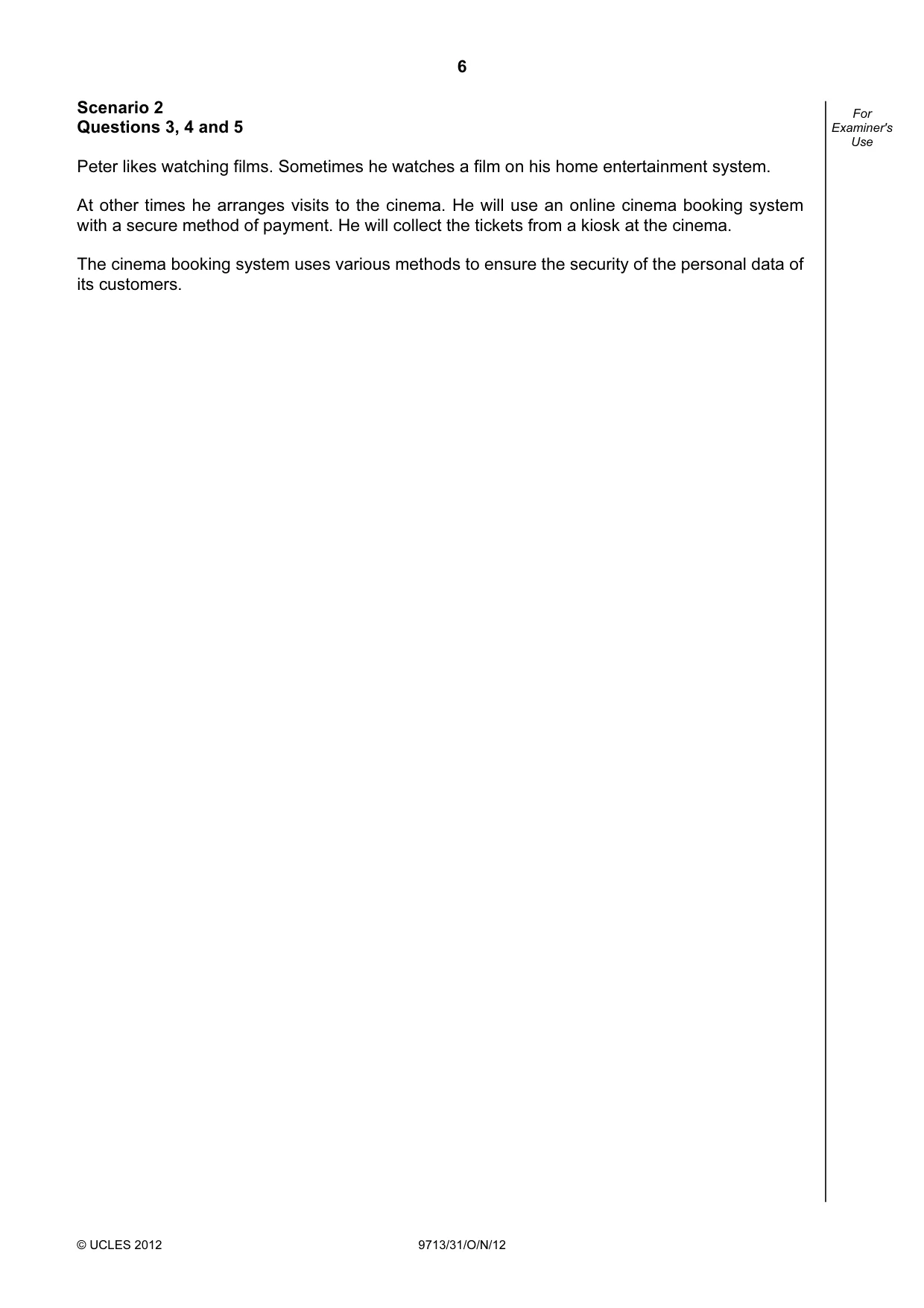 Cambridge A Level Applied Information and Communication Technology 9713 2012 Oct/Nov Paper 3 · Variant 1 question paper, page 6 of 20