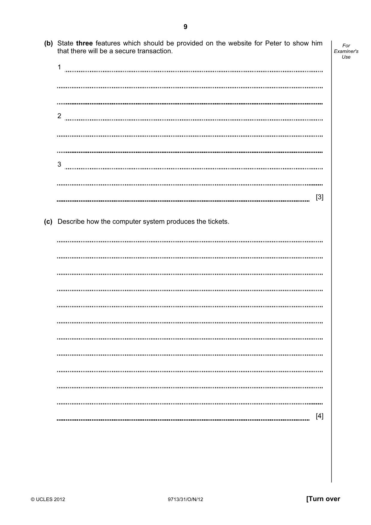 Cambridge A Level Applied Information and Communication Technology 9713 2012 Oct/Nov Paper 3 · Variant 1 question paper, page 9 of 20