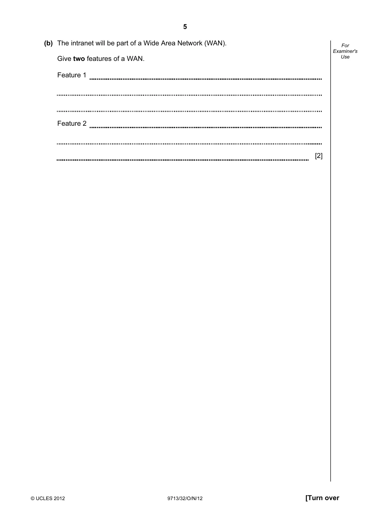 Cambridge A Level Applied Information and Communication Technology 9713 2012 Oct/Nov Paper 3 · Variant 2 question paper, page 5 of 20