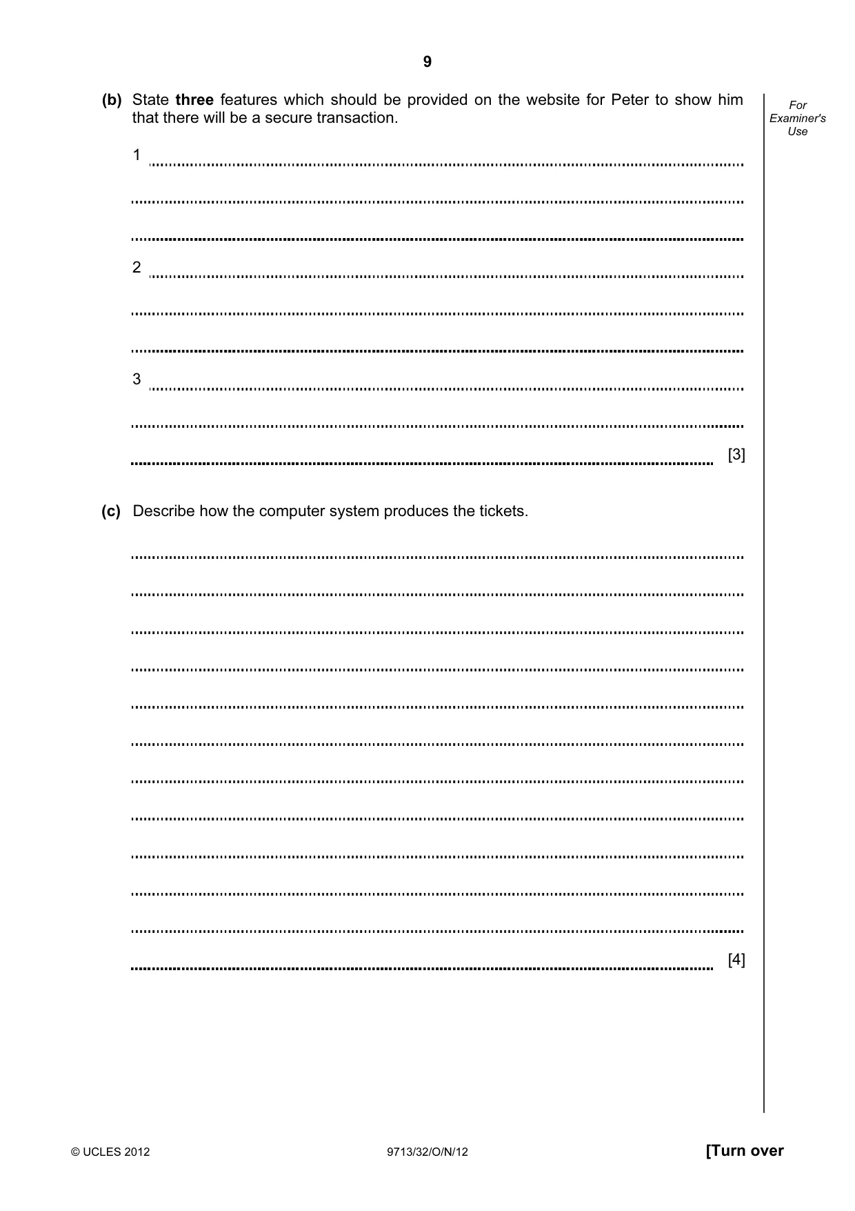 Cambridge A Level Applied Information and Communication Technology 9713 2012 Oct/Nov Paper 3 · Variant 2 question paper, page 9 of 20