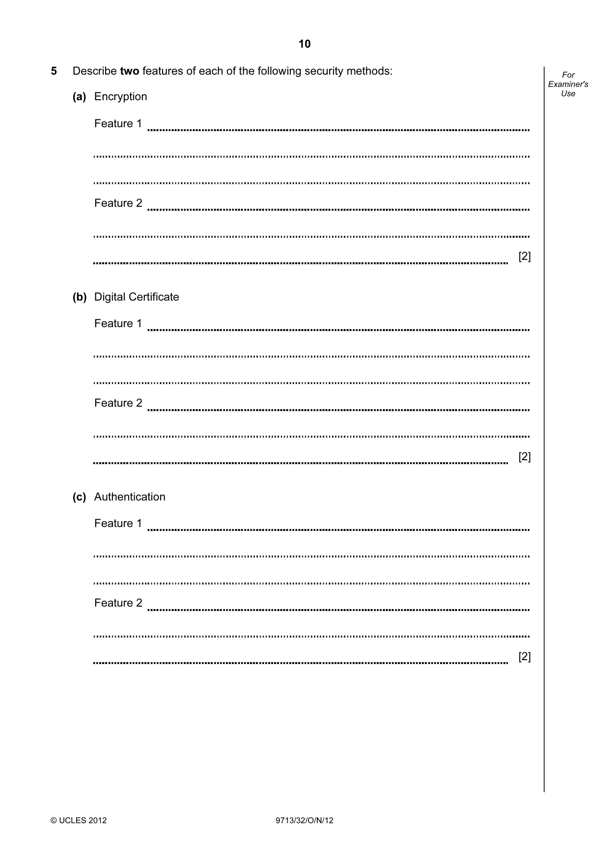 Cambridge A Level Applied Information and Communication Technology 9713 2012 Oct/Nov Paper 3 · Variant 2 question paper, page 10 of 20
