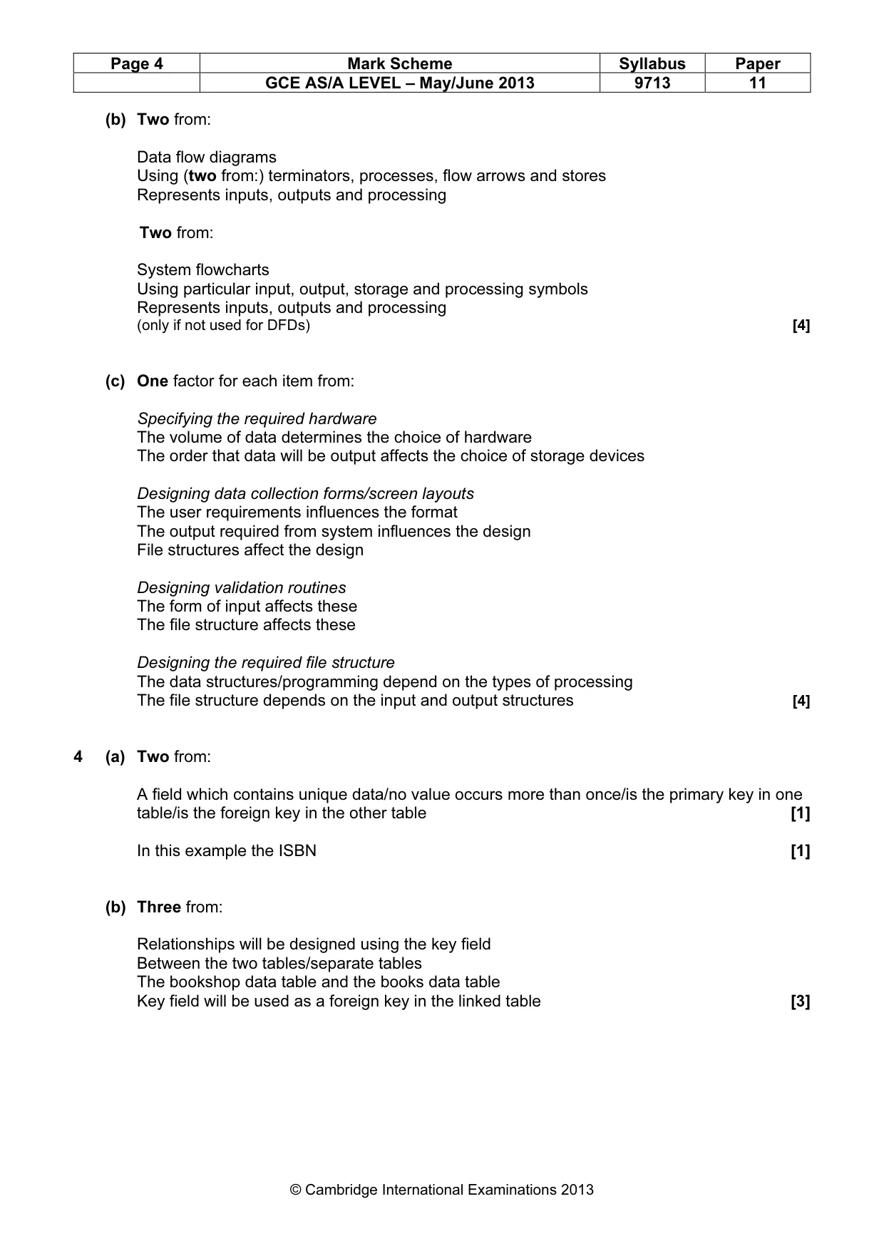 Mark scheme, page 4 of 6