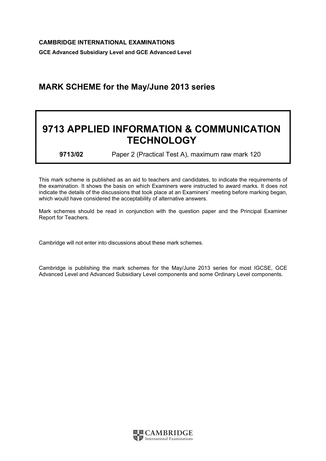 Mark scheme, page 1 of 15