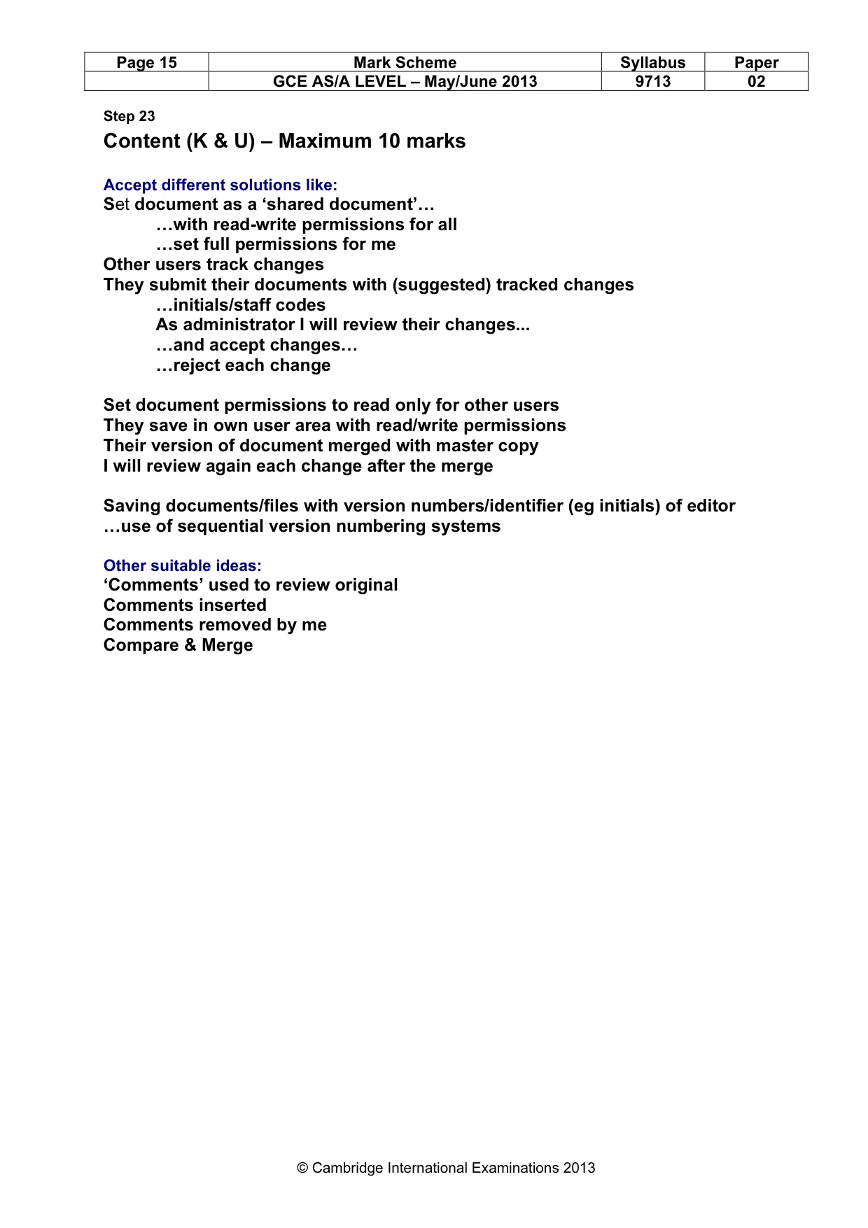 Mark scheme, page 15 of 15