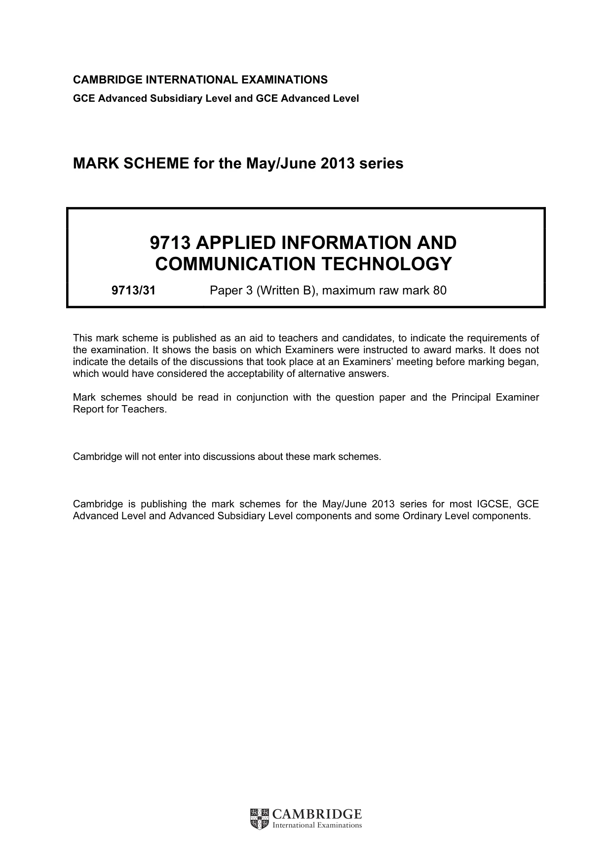 Mark scheme, page 1 of 8