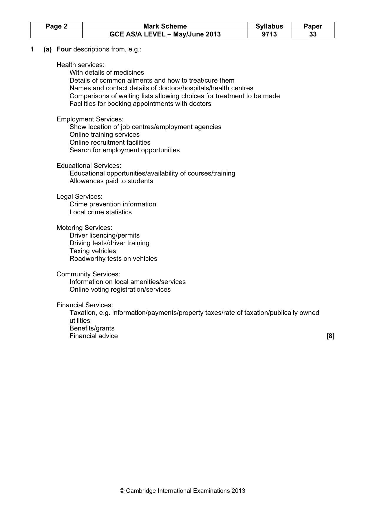 Mark scheme, page 2 of 8