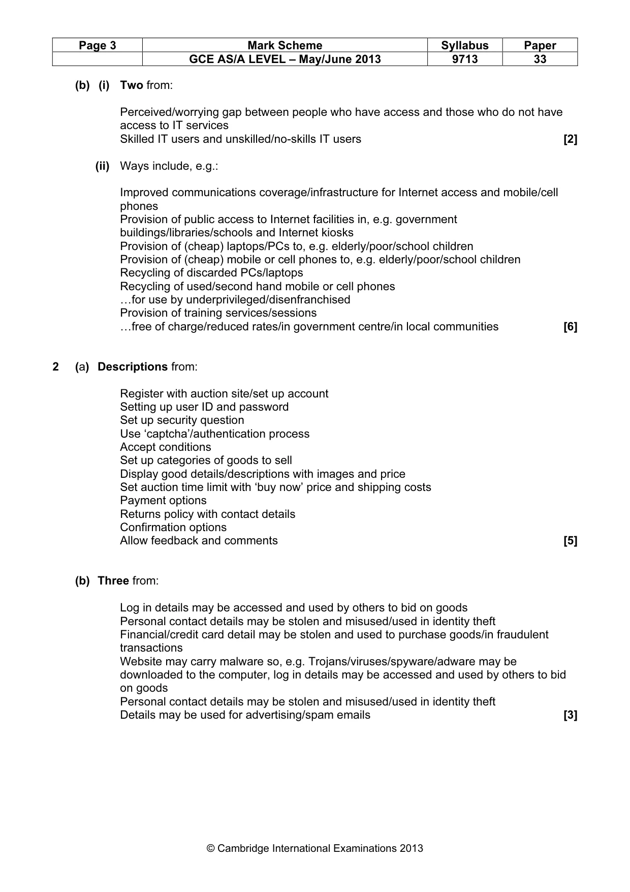 Mark scheme, page 3 of 8