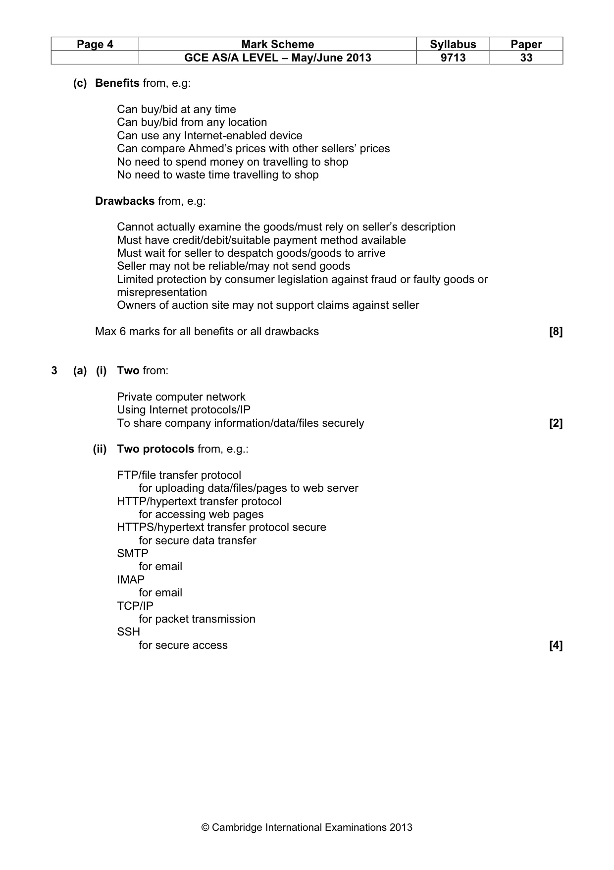 Mark scheme, page 4 of 8