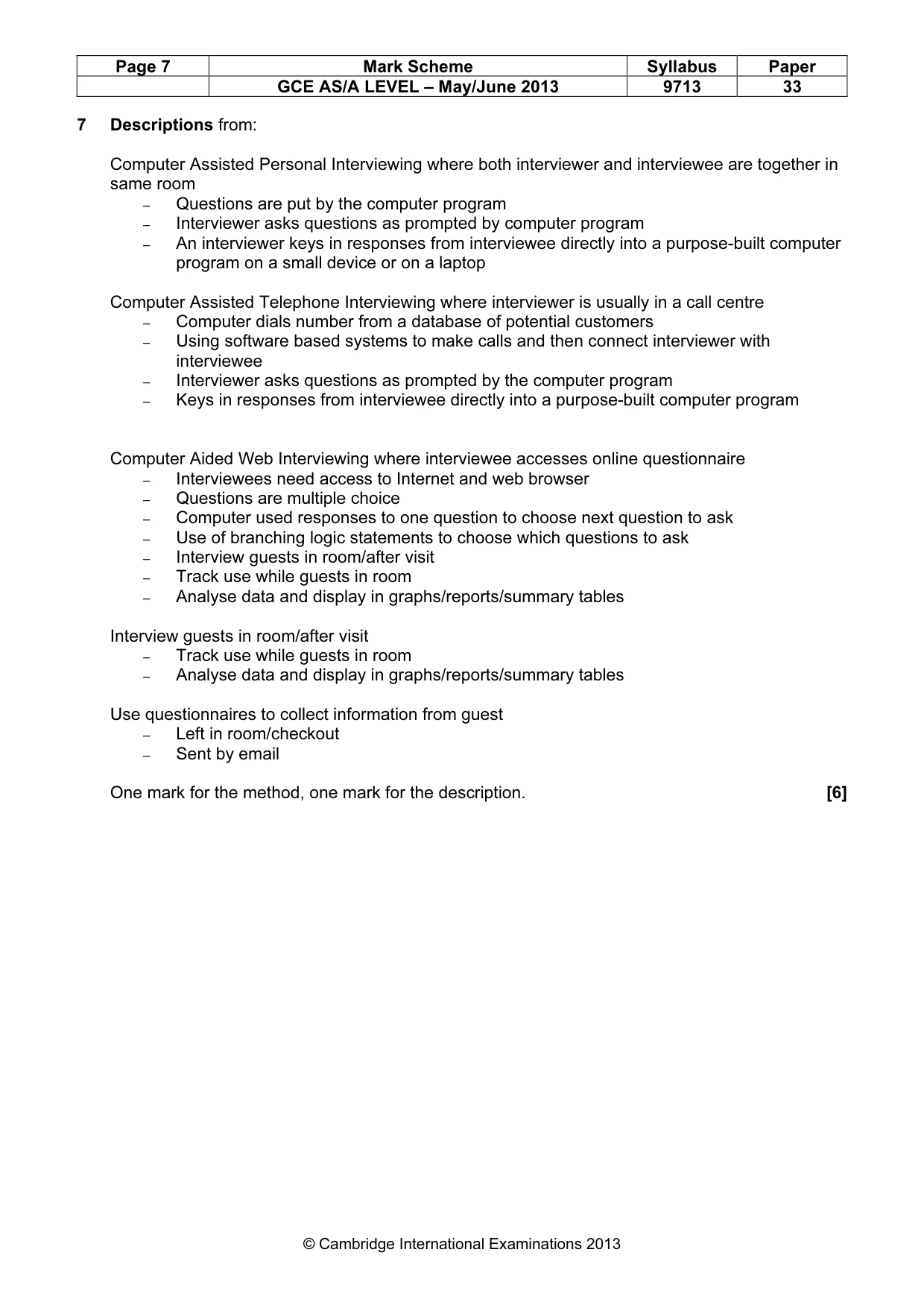 Mark scheme, page 7 of 8
