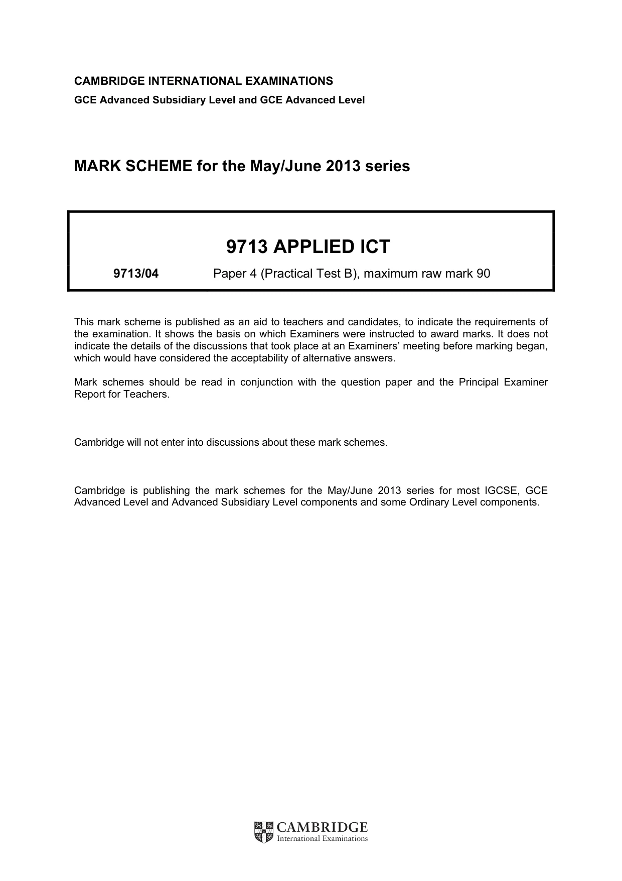 Mark scheme, page 1 of 6