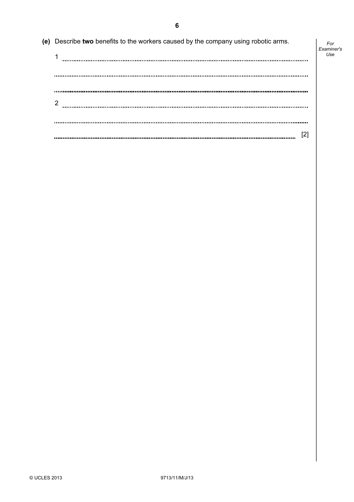 Cambridge A Level Applied Information and Communication Technology 9713 2013 May/June Paper 1 · Variant 1 question paper, page 6 of 16