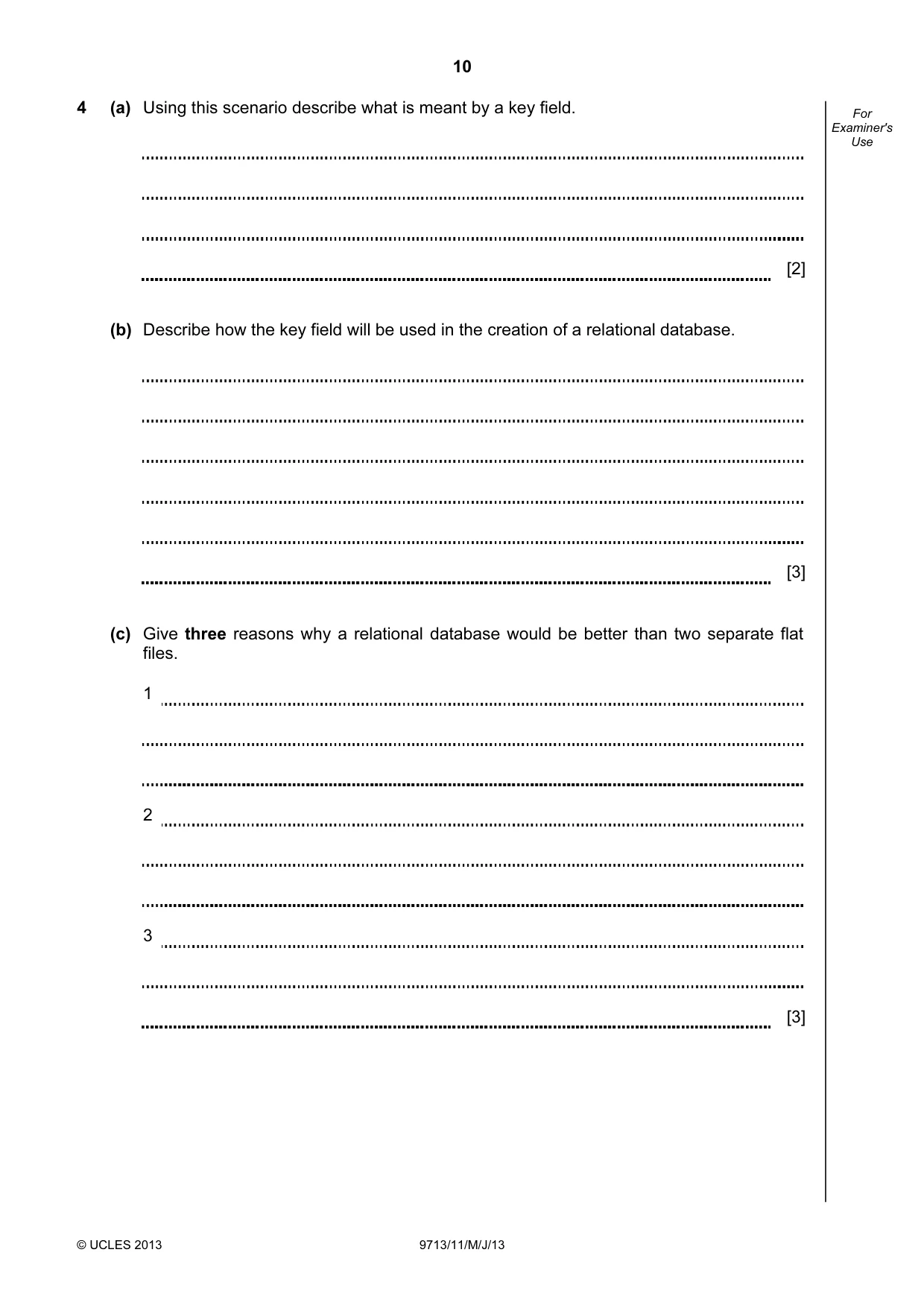 Cambridge A Level Applied Information and Communication Technology 9713 2013 May/June Paper 1 · Variant 1 question paper, page 10 of 16