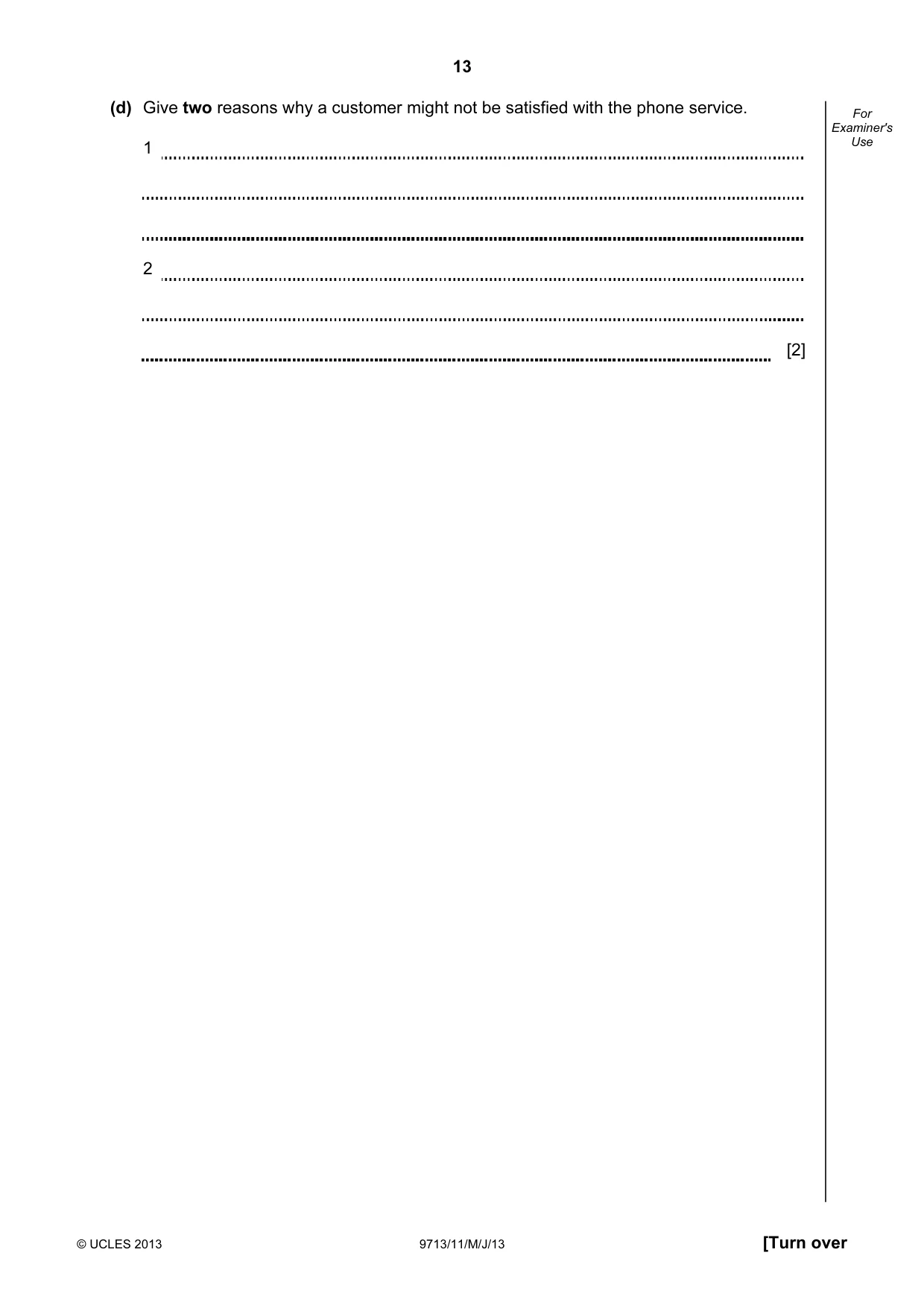Cambridge A Level Applied Information and Communication Technology 9713 2013 May/June Paper 1 · Variant 1 question paper, page 13 of 16