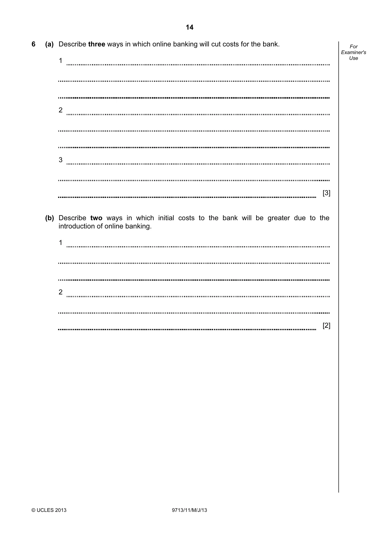Cambridge A Level Applied Information and Communication Technology 9713 2013 May/June Paper 1 · Variant 1 question paper, page 14 of 16